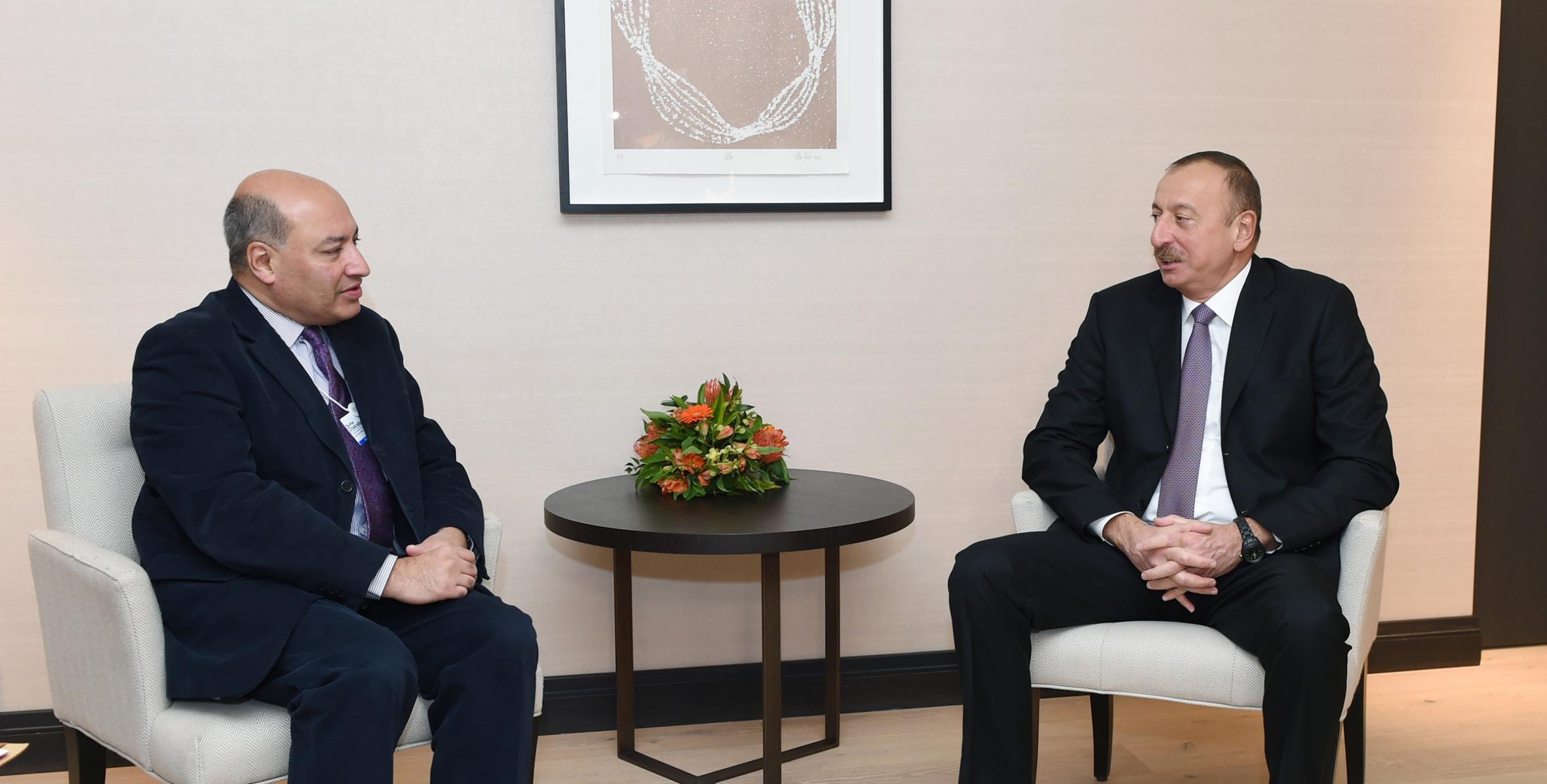 Ильхам Алиев встретился в Давосе с президентом Европейского банка реконструкции и развития