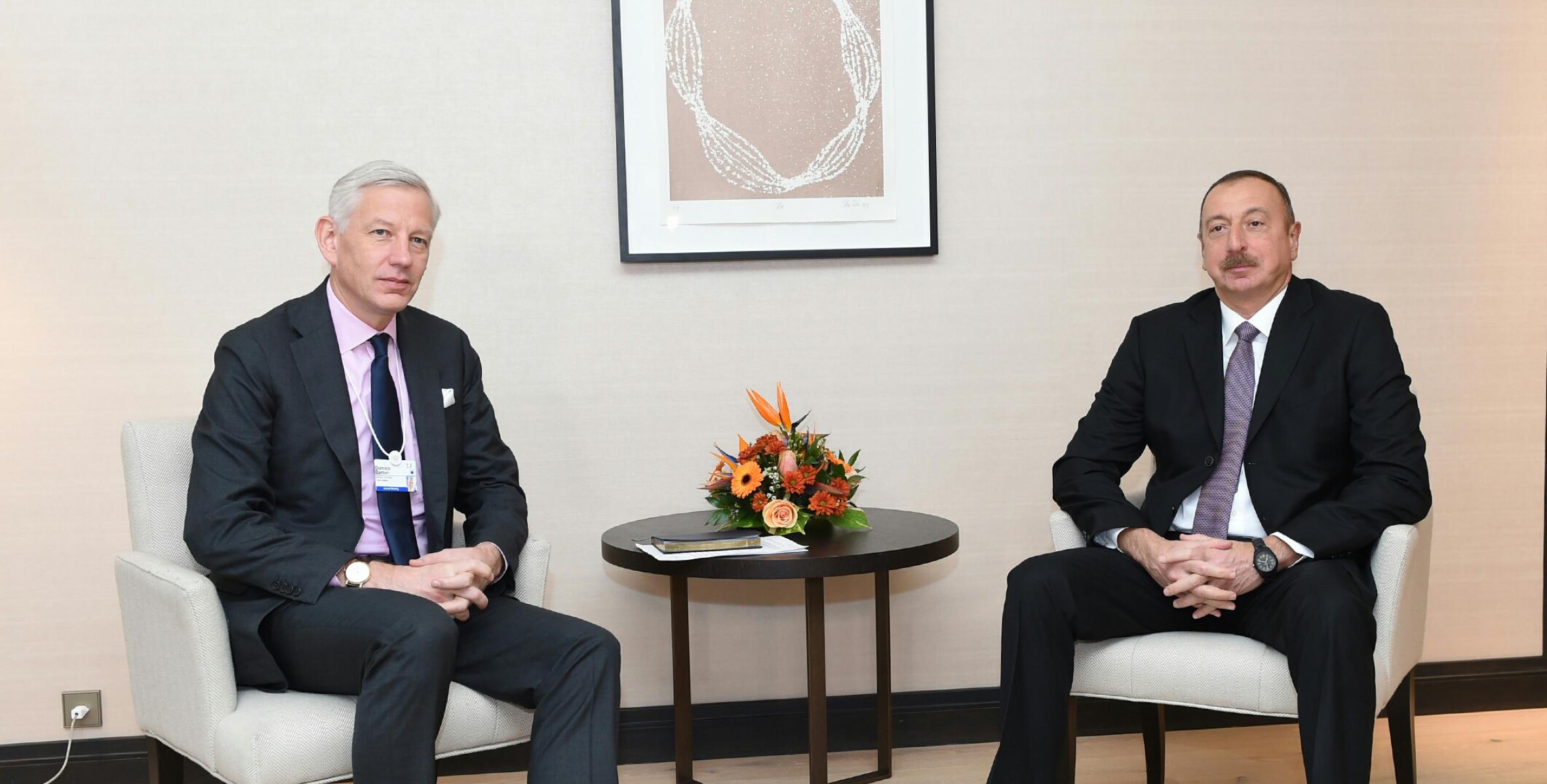 Ilham Aliyev met with global managing partner of McKinsey Dominic Barton in Davos
