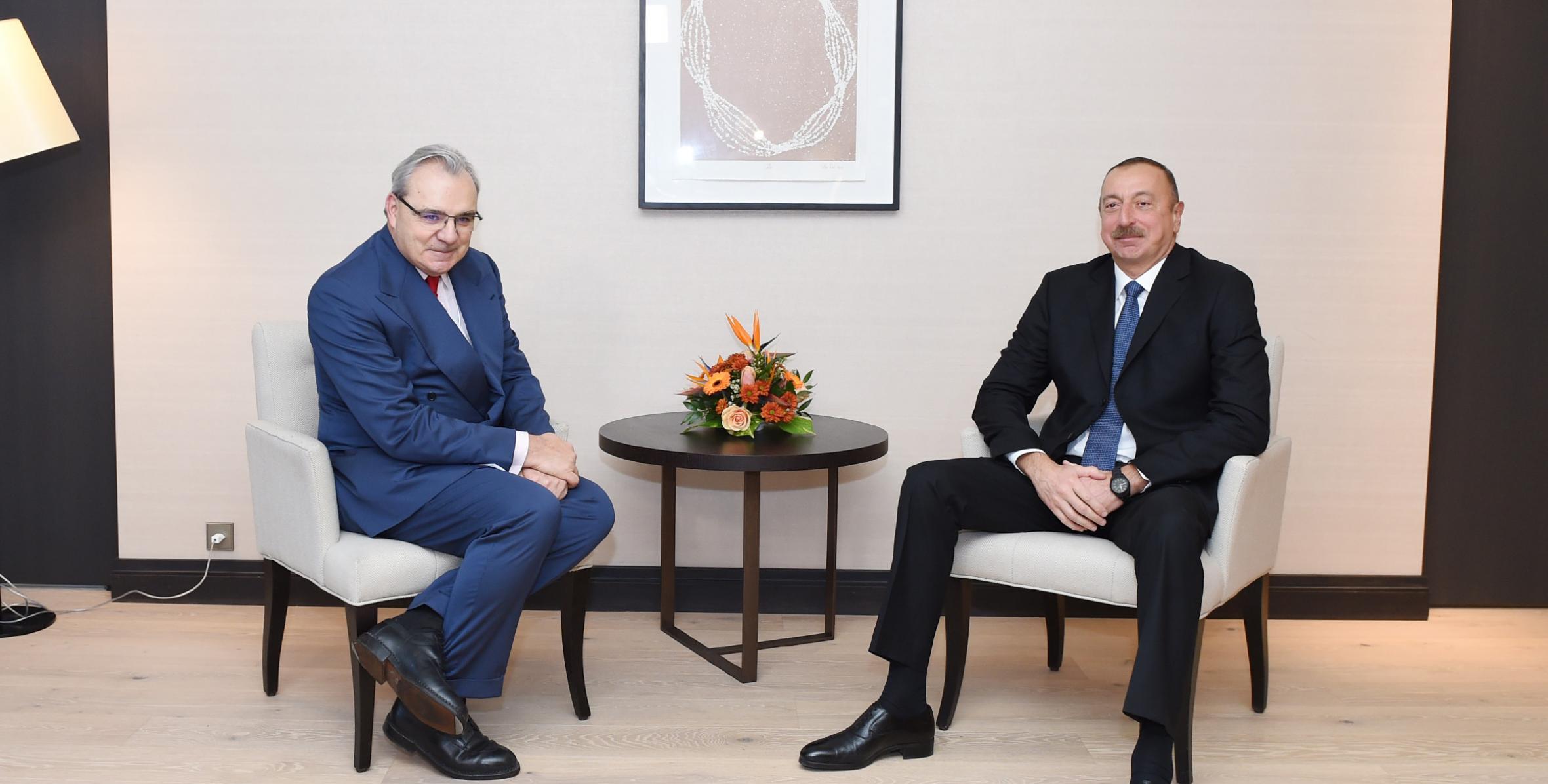 Ilham Aliyev met with Chief Executive Officer of SUEZ in Davos