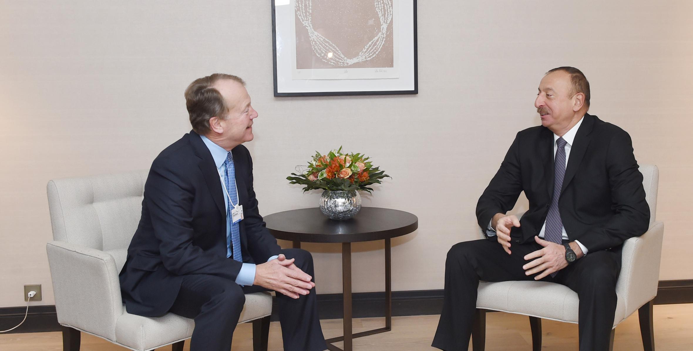 Ilham Aliyev met with Executive Chairman of CISCO in Davos