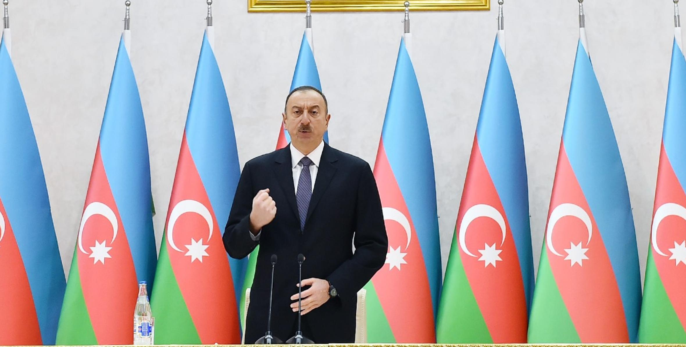 Речь Ильхама Алиева на открытии нового военного городка Н-ской воинской части Министерства обороны