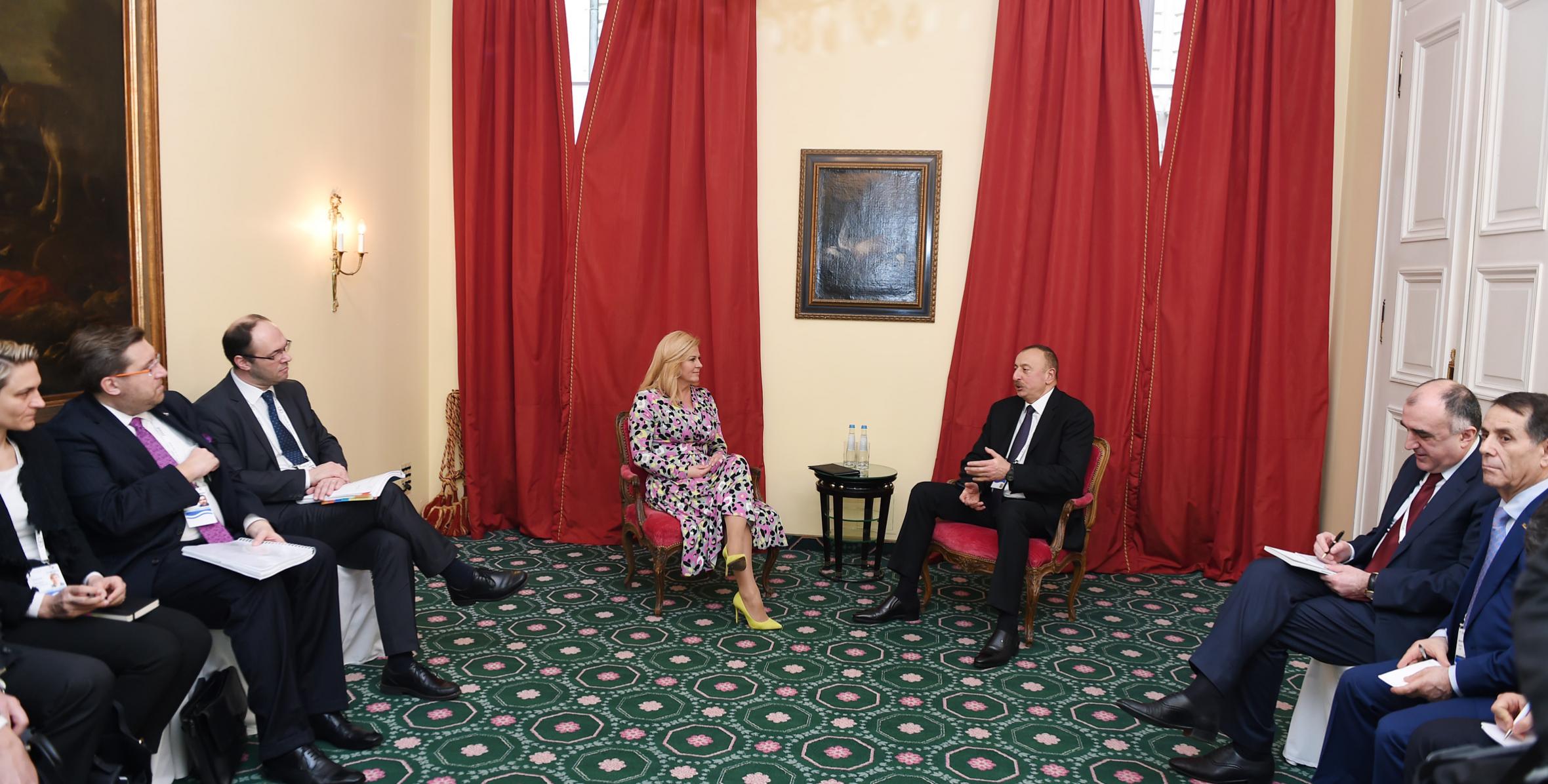 Ilham Aliyev met with President of Croatia Kolinda Grabar-Kitarovic