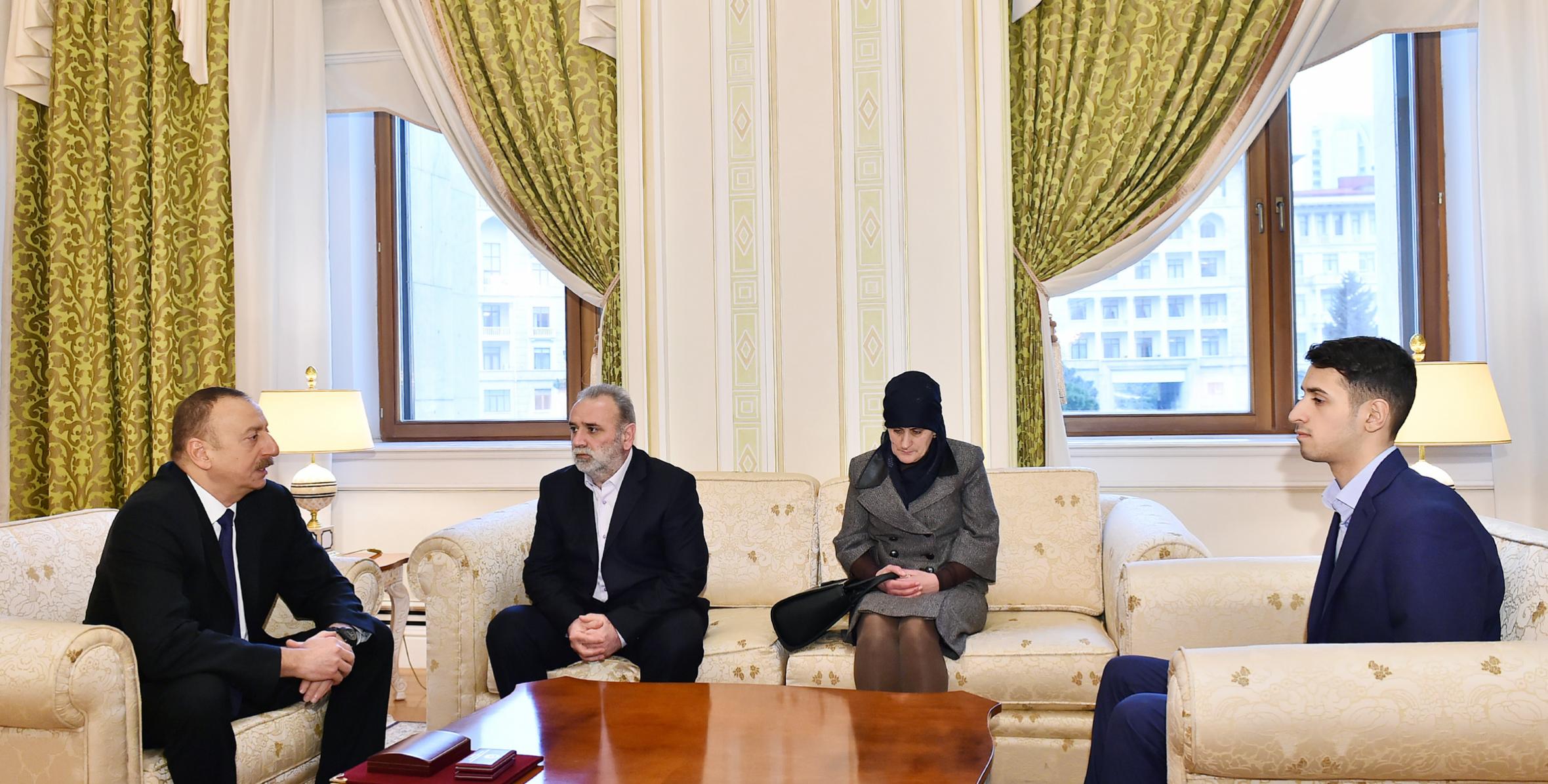 Речь Ильхама Алиева на встрече с членами семьи Национального героя Чингиза Гурбанова