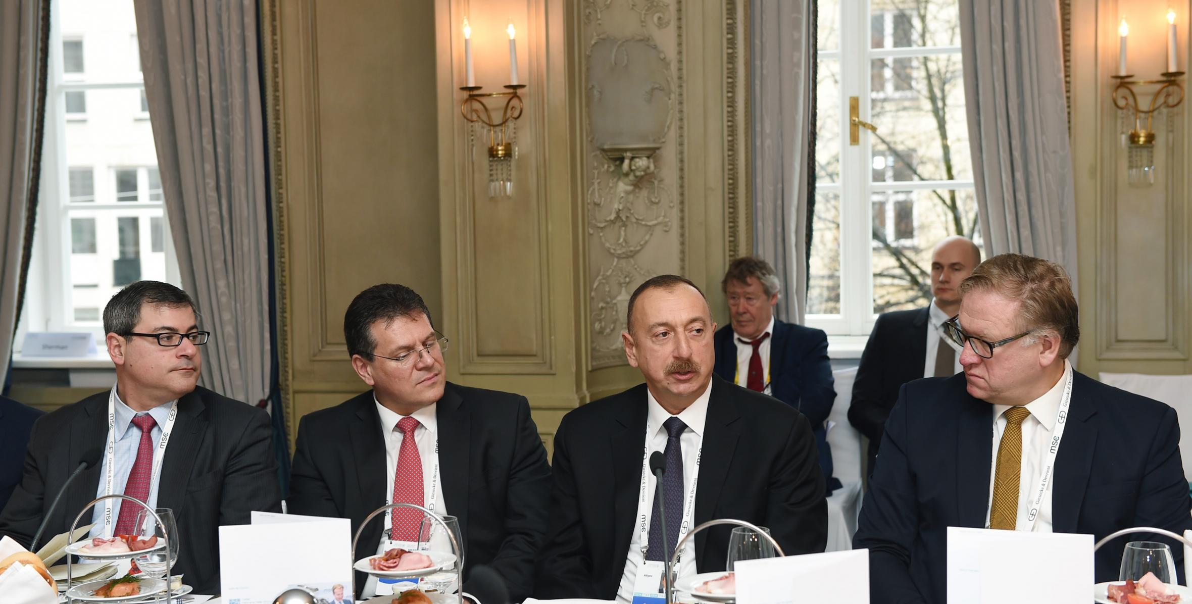 Речь Ильхама Алиева на круглом столе в рамках Мюнхенской конференции по безопасности