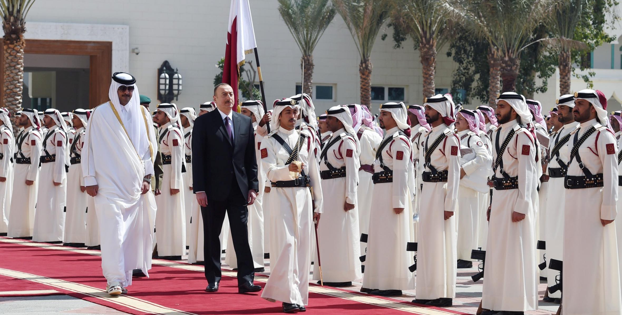 Official welcome ceremony was held for Ilham Aliyev in Qatar