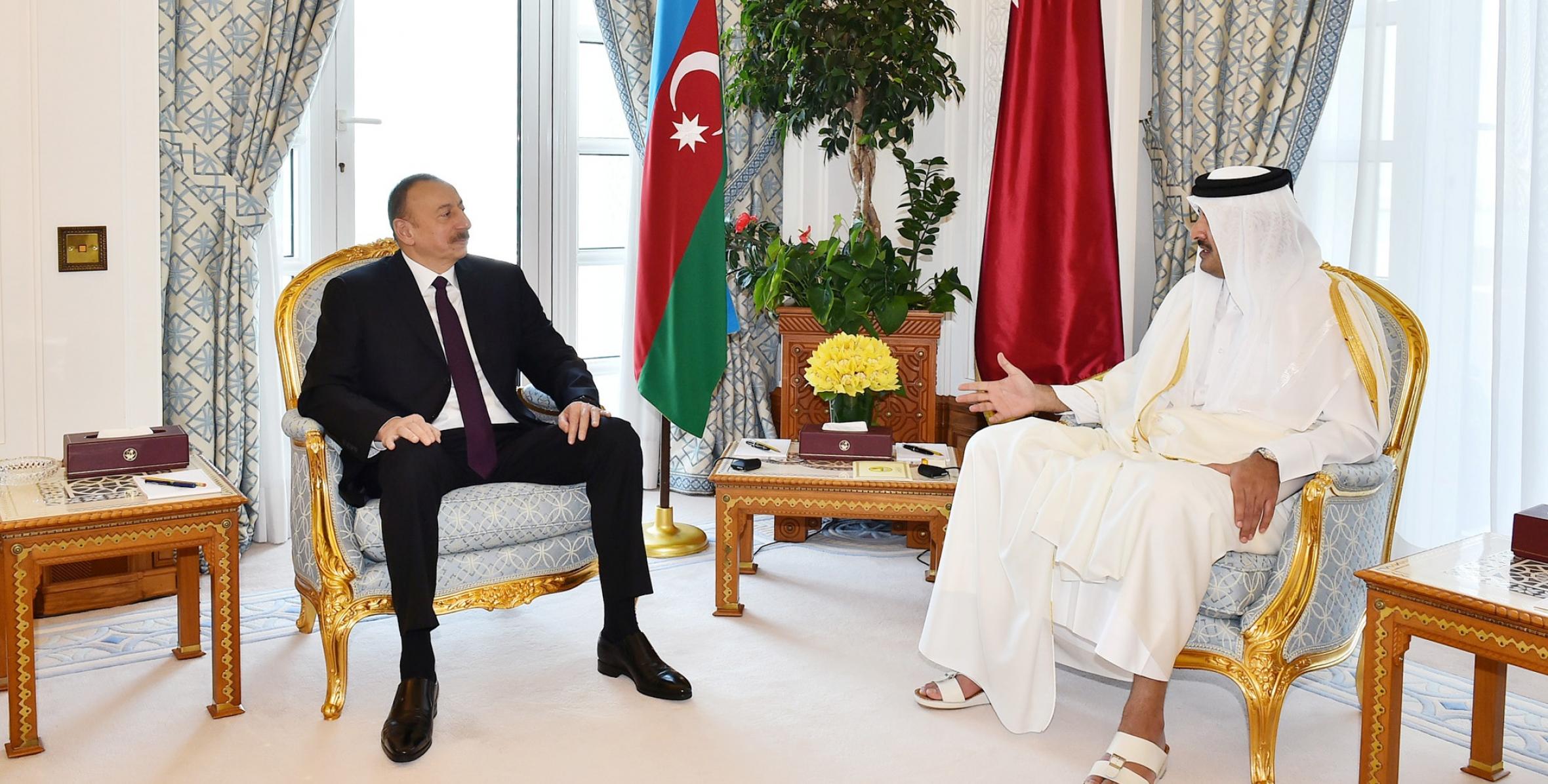 Azerbaijani President, Emir of Qatar had one-on-one meeting