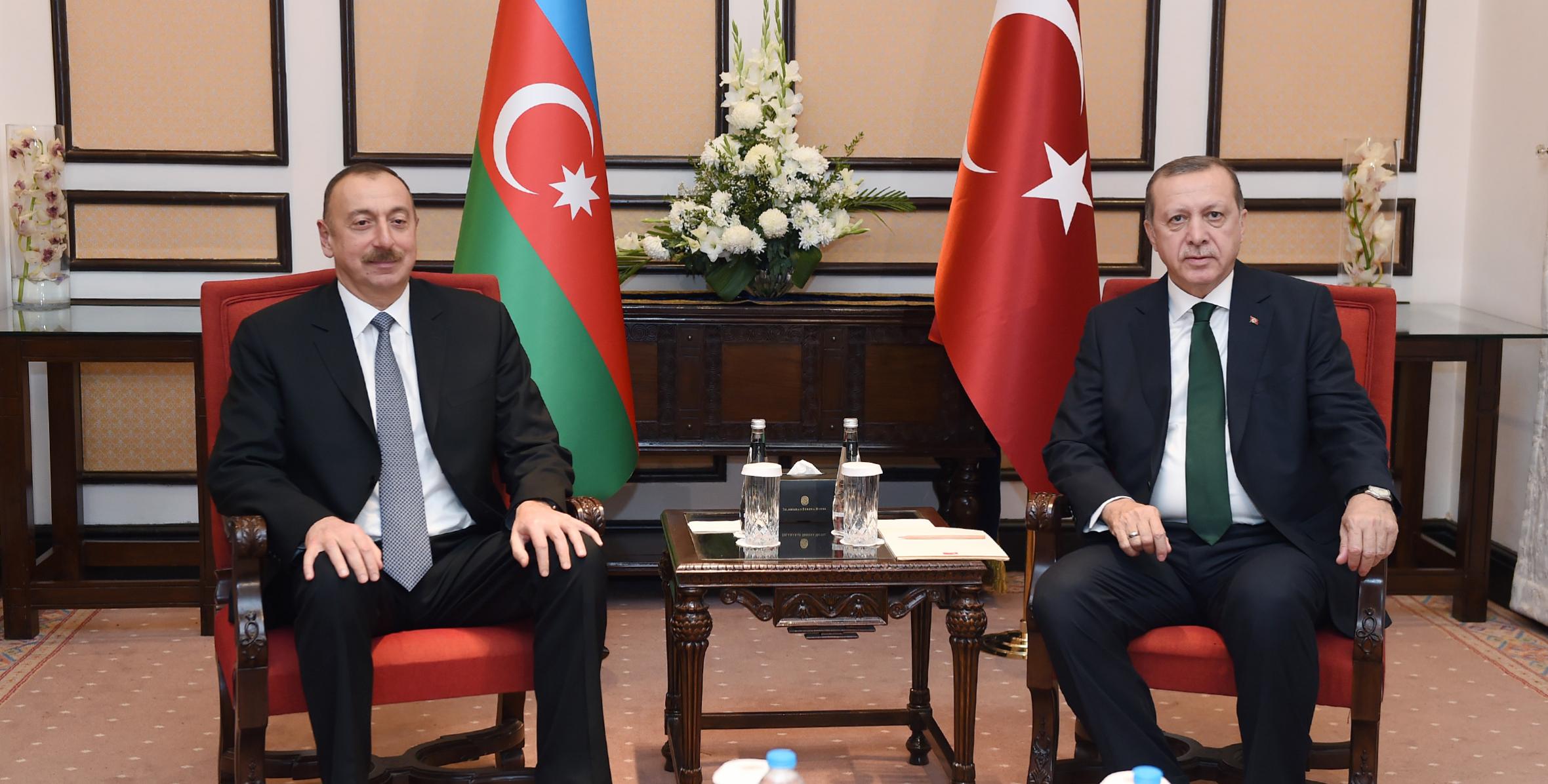 Состоялась встреча Ильхама Алиева с Президентом Турецкой Республики Реджепом Тайипом Эрдоганом