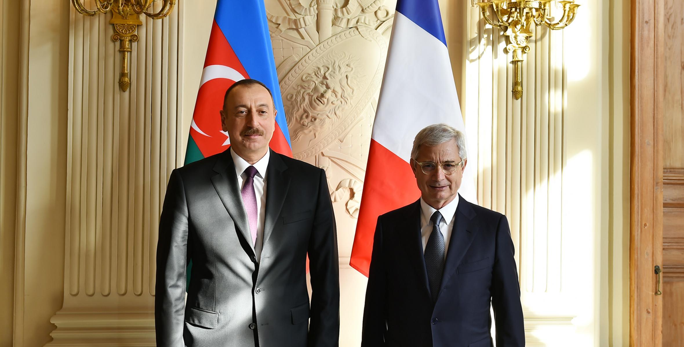 Состоялась встреча Ильхама Алиева с председателем Национальной ассамблеи Франции