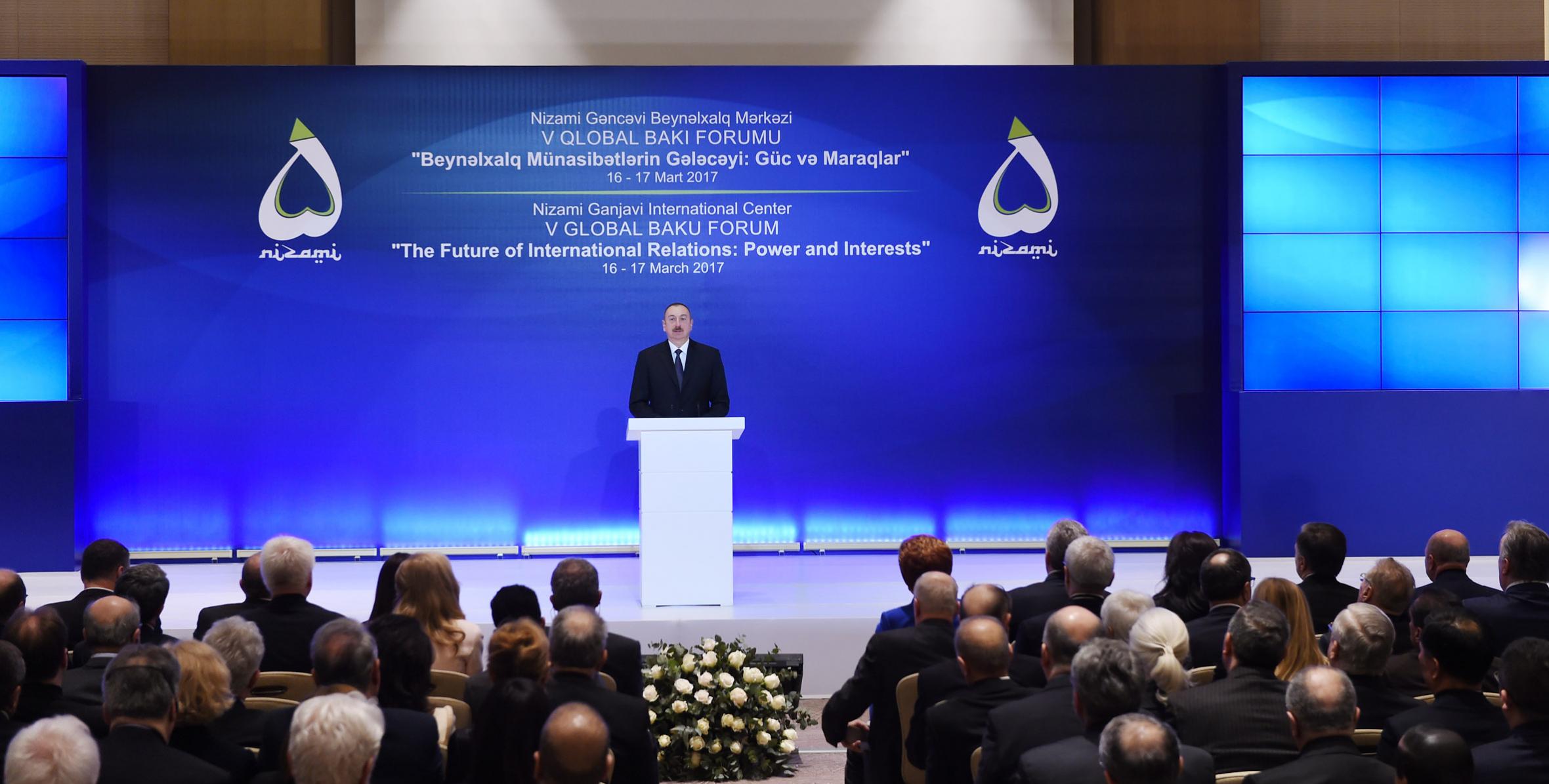 Ilham Aliyev attends opening of 5th Global Baku Forum