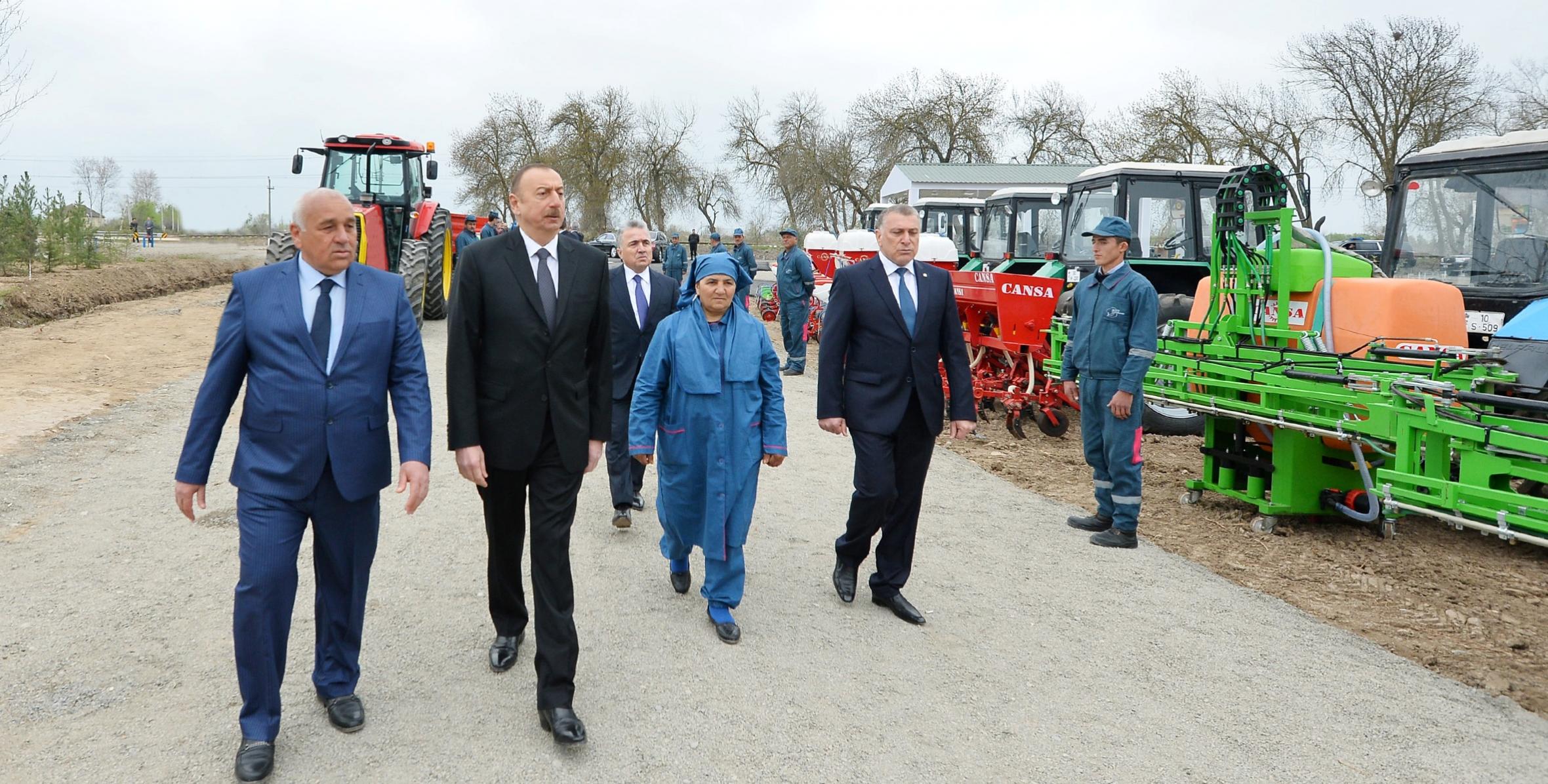 Ильхам Алиев ознакомился с хлопковым полем на территории села Гыраглы Саатлинского района