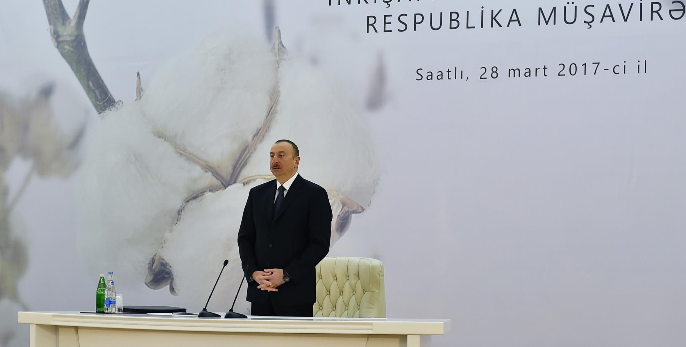 Вступительная речь Ильхама Алиева на республиканском совещании по развитию хлопководства