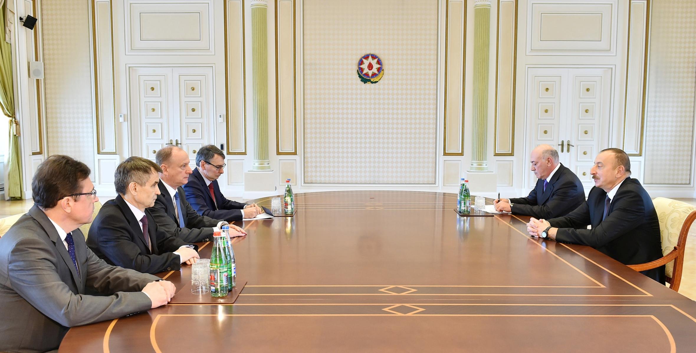 Ильхам Алиев принял делегацию во главе с секретарем Совета безопасности России