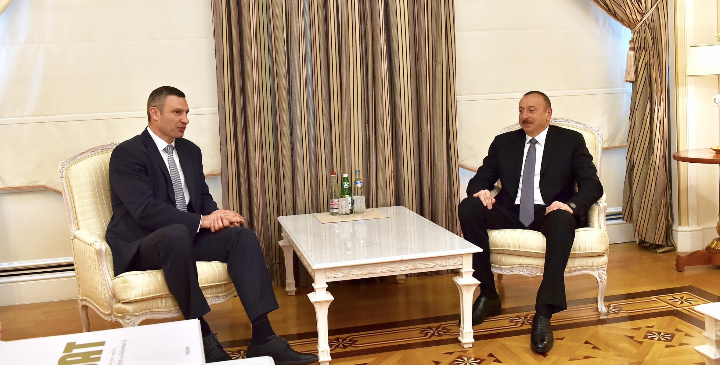 Ilham Aliyev has today received head of Kyiv City State Administration Vitali Klitschko