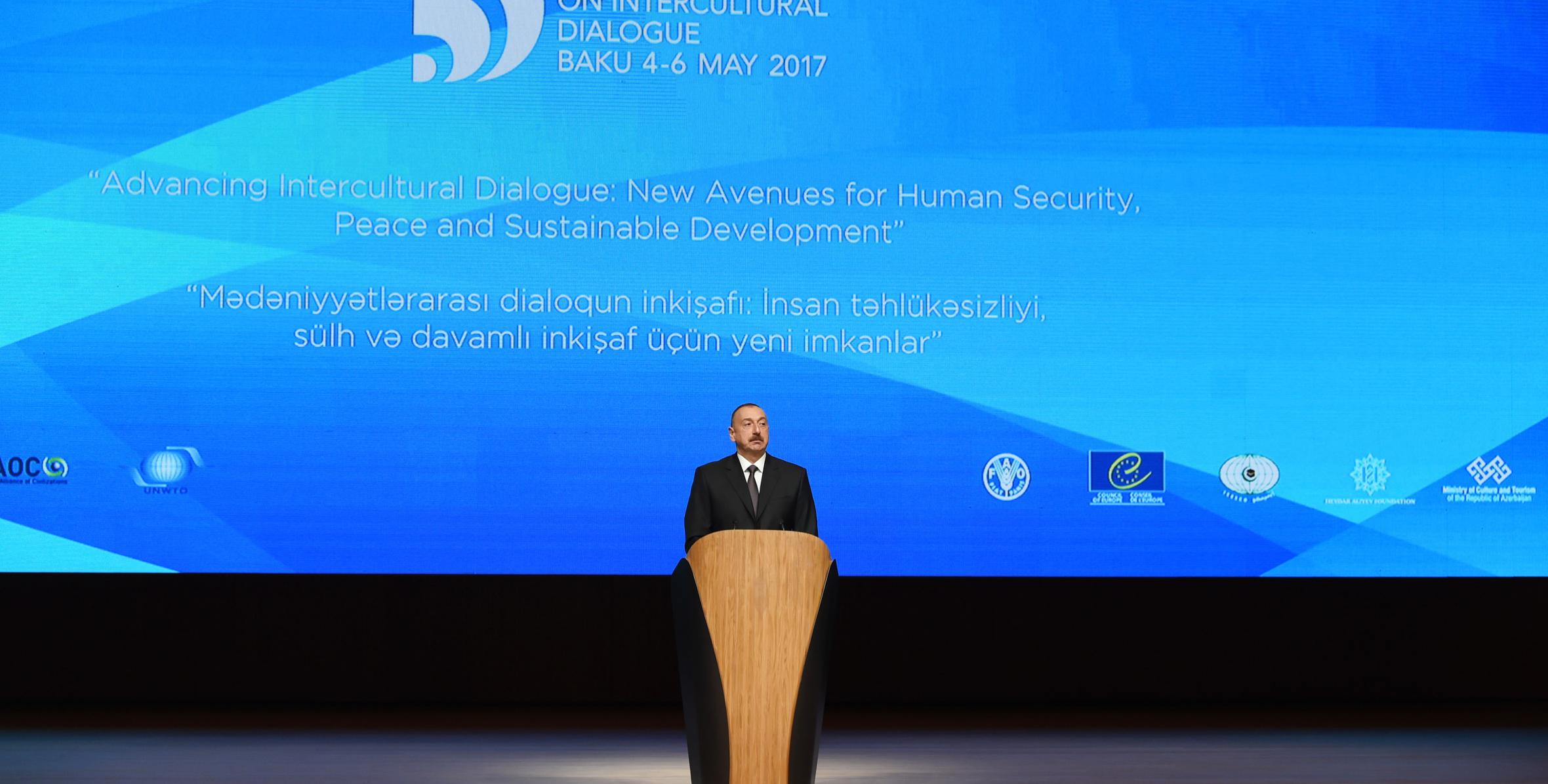Речь Ильхама Алиева на IV Всемирном форуме по межкультурному диалогу