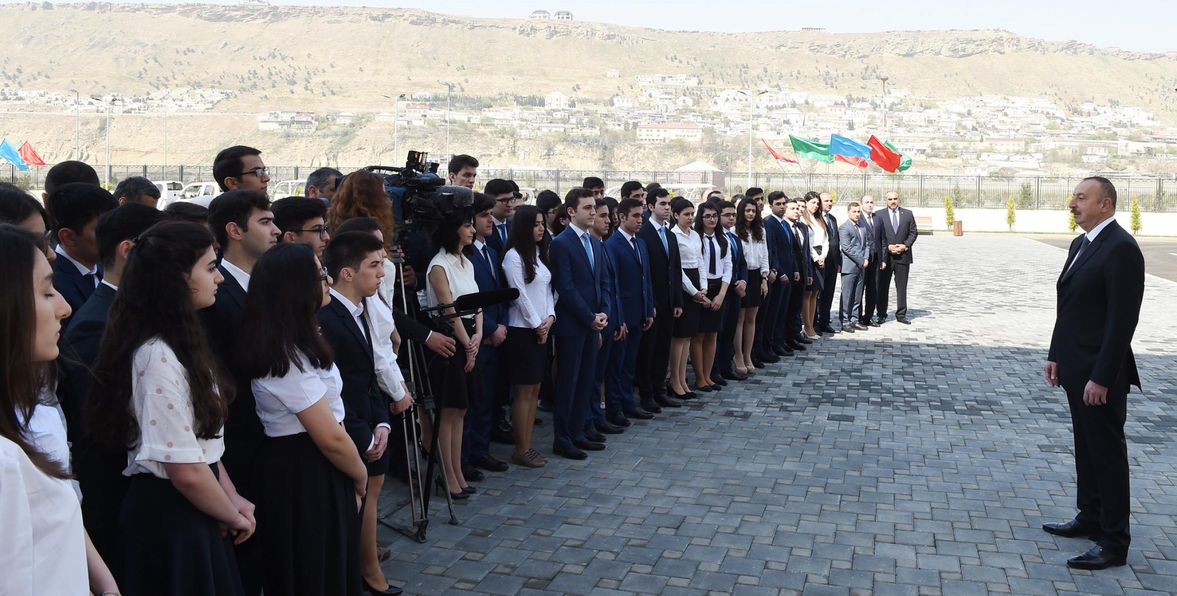 Речь Ильхама Алиева на открытии кампуса Бакинской высшей школы нефти