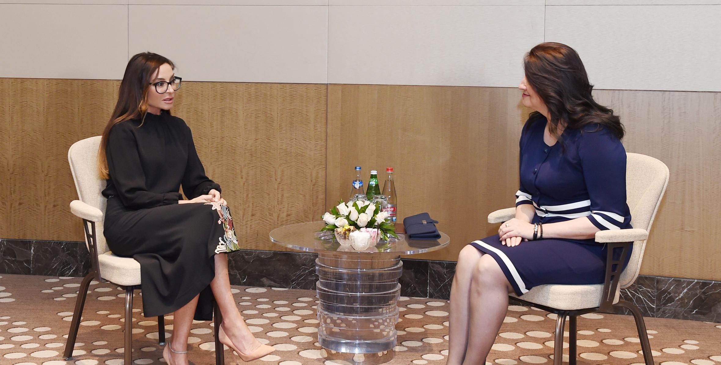 First Vice-President Mehriban Aliyeva meets with Macedonian first lady Maja Ivanova