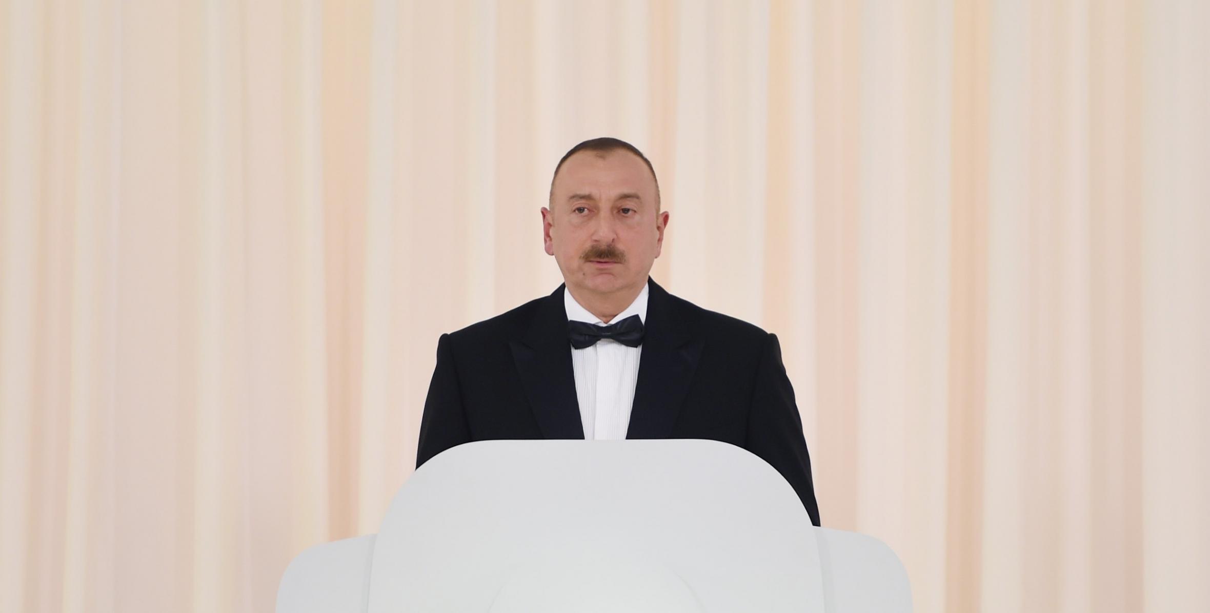 Речь Ильхама Алиева на торжественной церемонии, посвященной 94-й годовщине со дня рождения общенационального лидера и 13-летия деятельности Фонда Гейдара Алиева