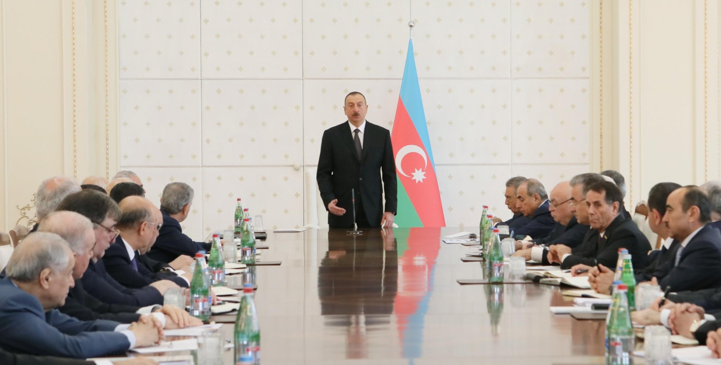 Opening speech by Ilham Aliyev at the meeting of Cabinet meeting on results of first quarter of 2017 and future tasks