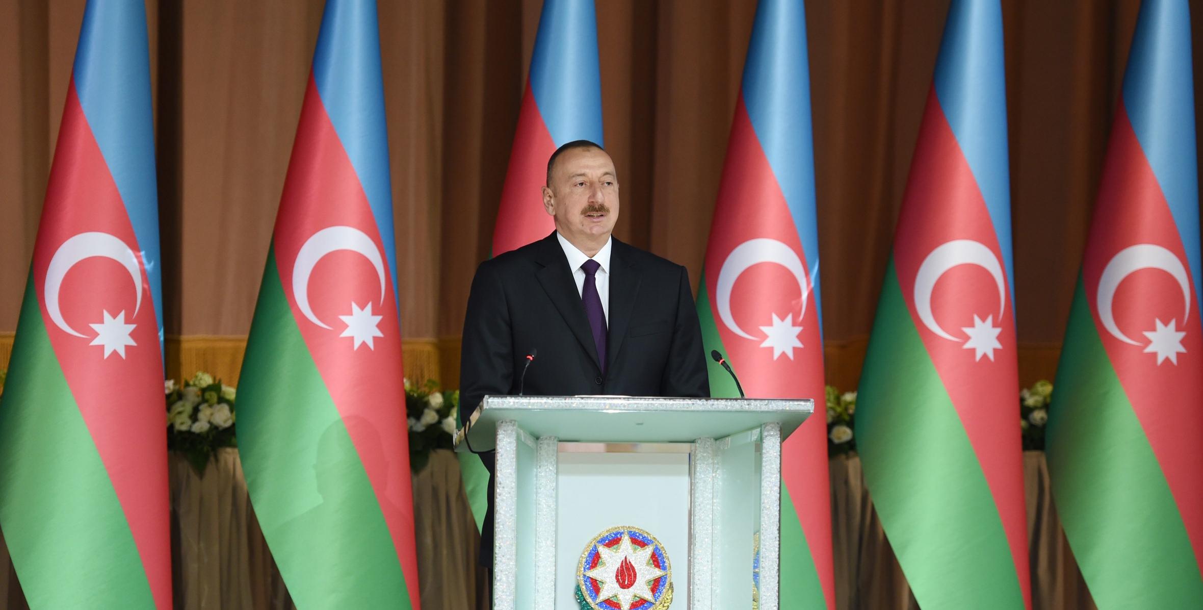 Speech by Ilham Aliyev at official reception on the occasion of Azerbaijan's Republic Day