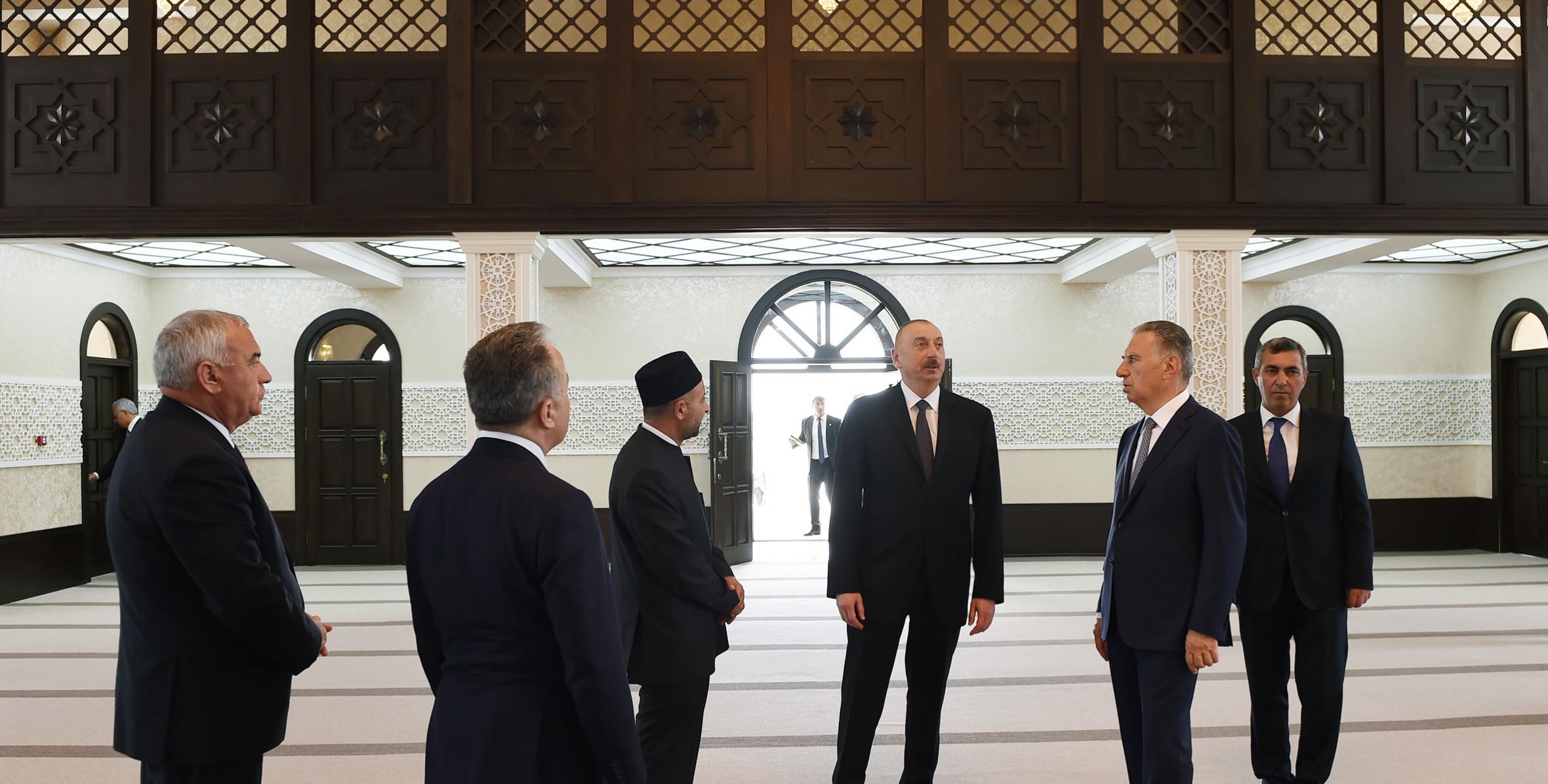 Ilham Aliyev viewed newly-built mosque in Jojug Marjanli village