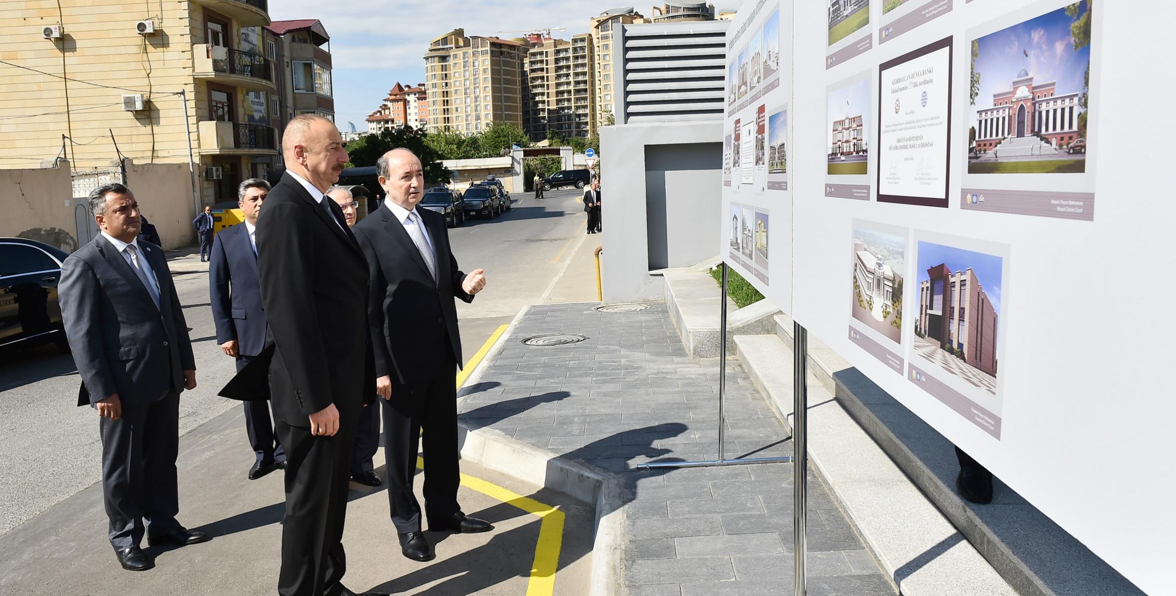 Ильхам Алиев принял участие в открытии нового административного здания Наримановского районного суда