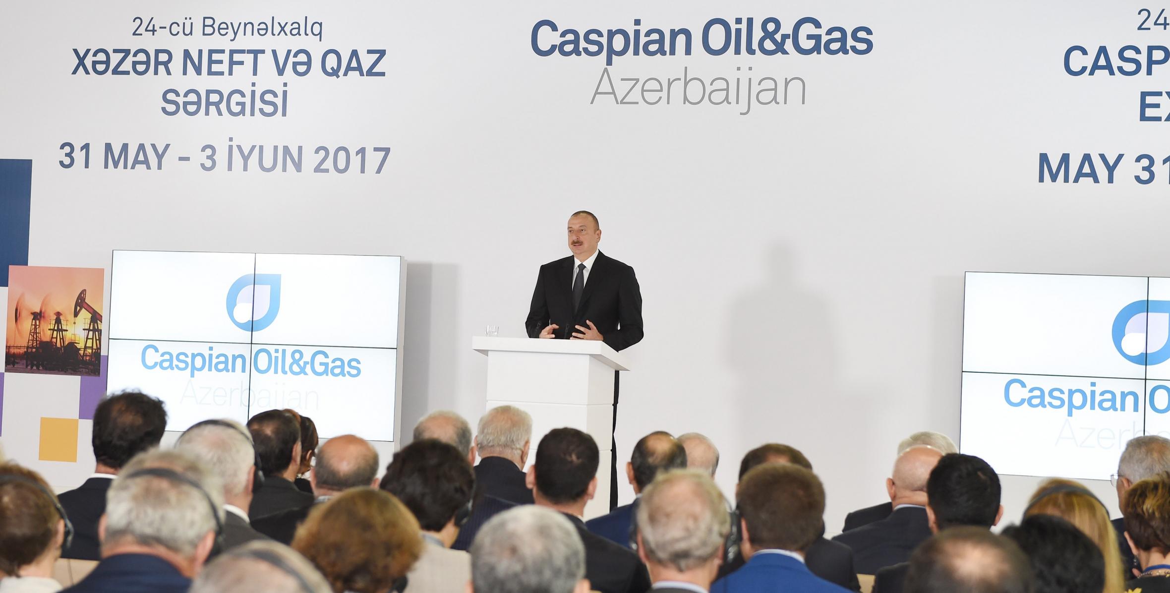 Speech by Ilham Aliyev at opening of 24th International Caspian Oil & Gas Exhibition and Conference
