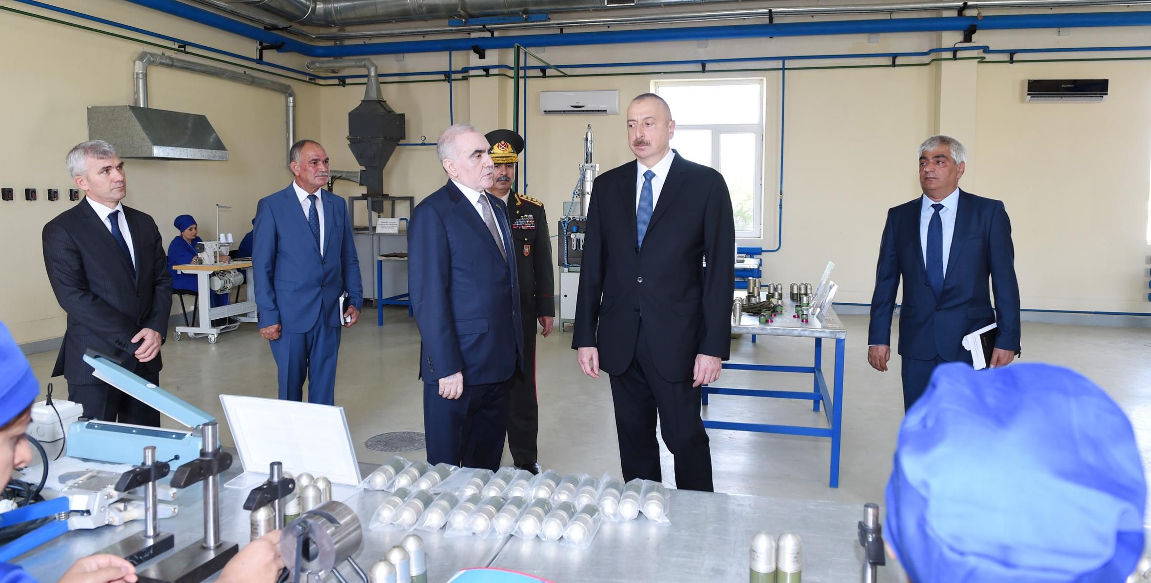 Ильхам Алиев открыл в городе Ширван завод боекомплектов для гранатометов револьверного типа
