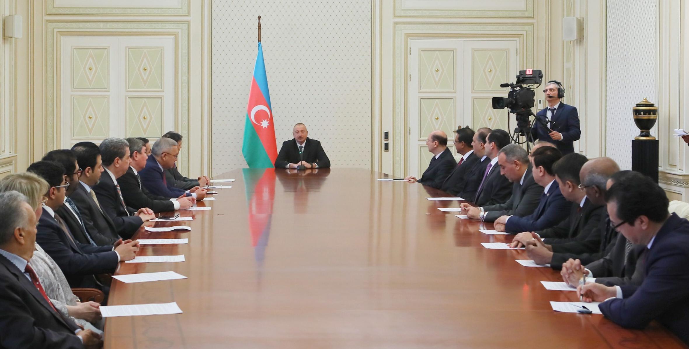 Речь Ильхама Алиева на приеме послов и руководителей дипломатических представительств мусульманских стран в Азербайджане