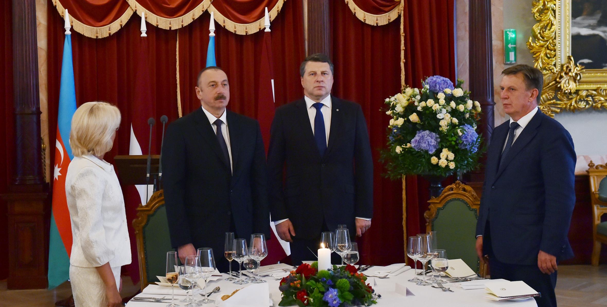Latvian President hosted official reception for President of Azerbaijan