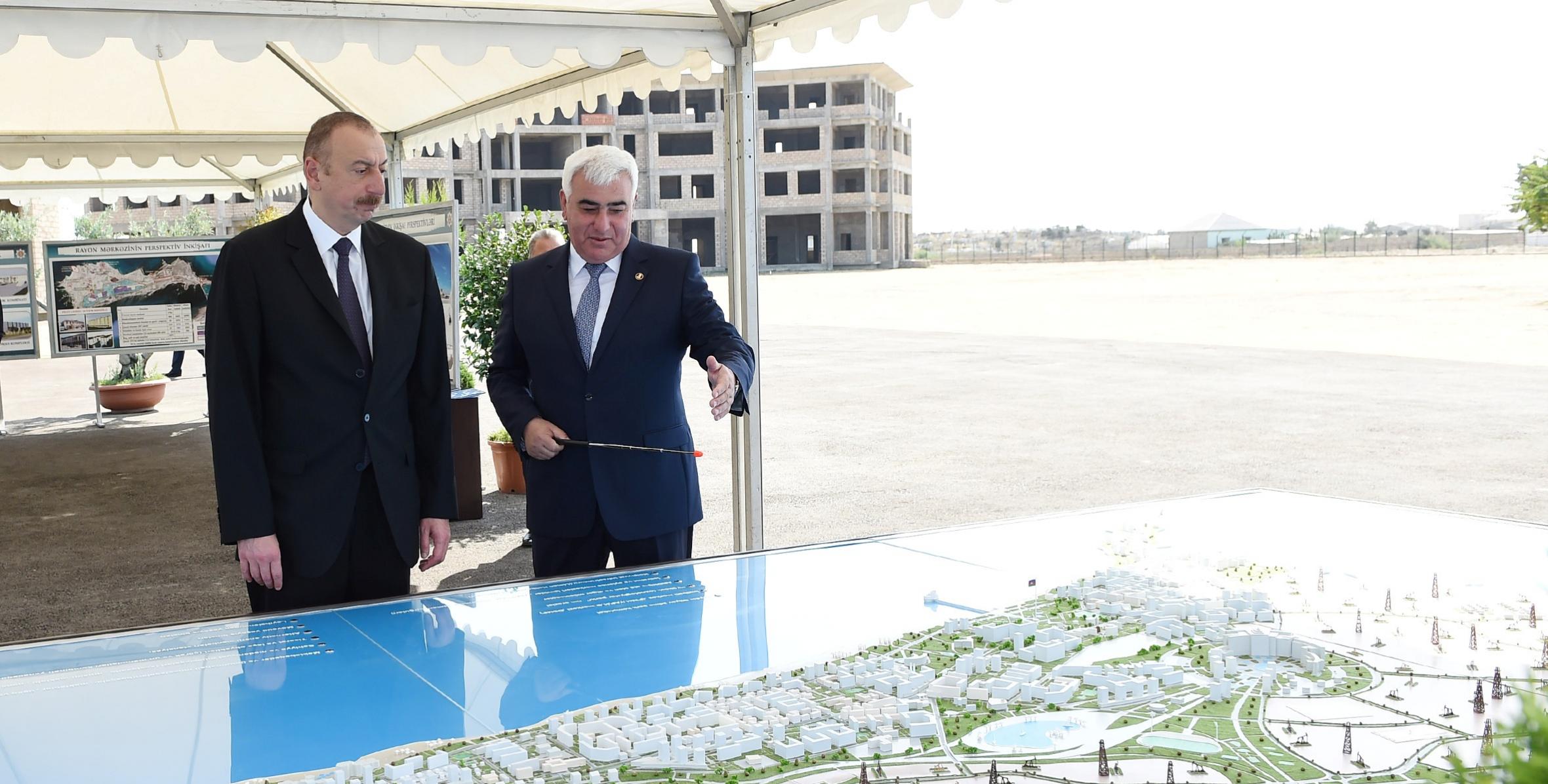 Ilham Aliyev viewed plans of works to be done in the center of Pirallahi
