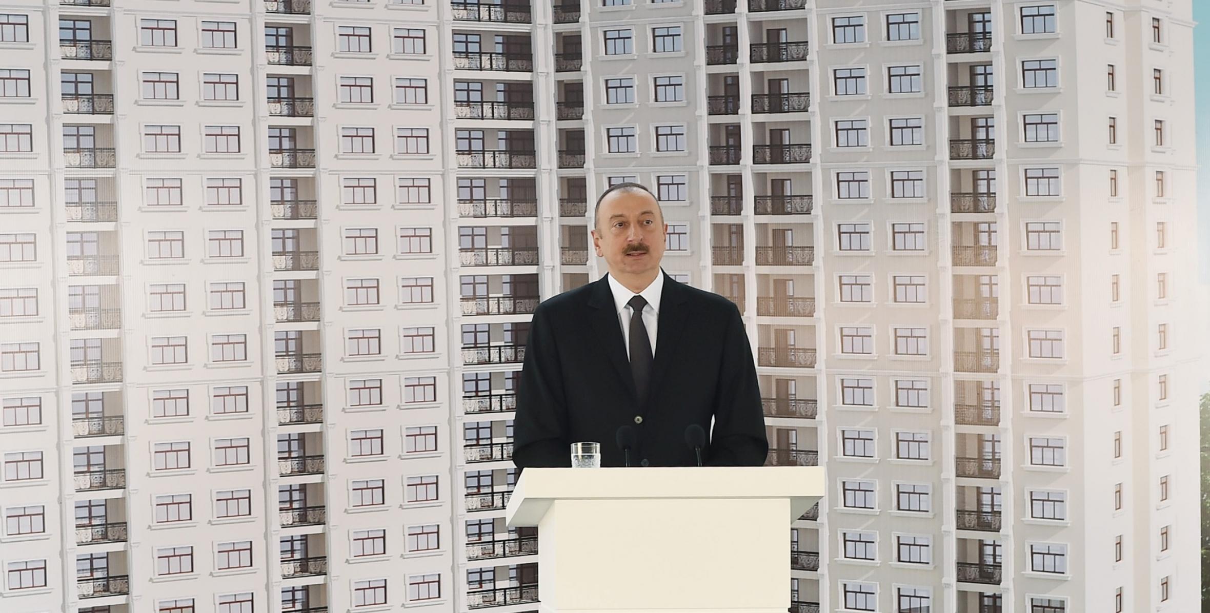 Речь Ильхама Алиева на церемонии распределения квартир по случаю Дня национальной печати в очередном здании, построенном для журналистов
