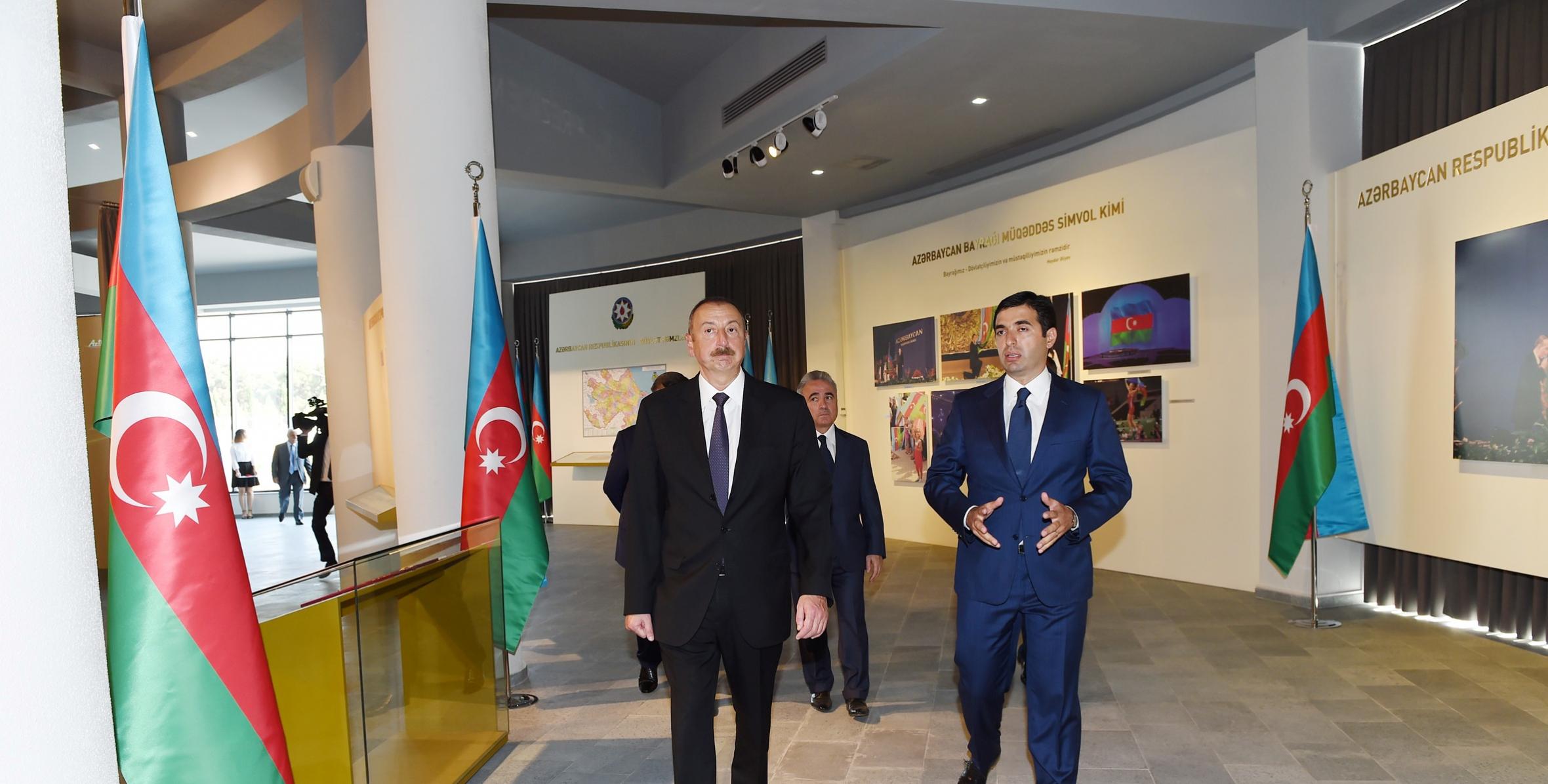 Ильхам Алиев принял участие в открытии Музея флага в городе Гах