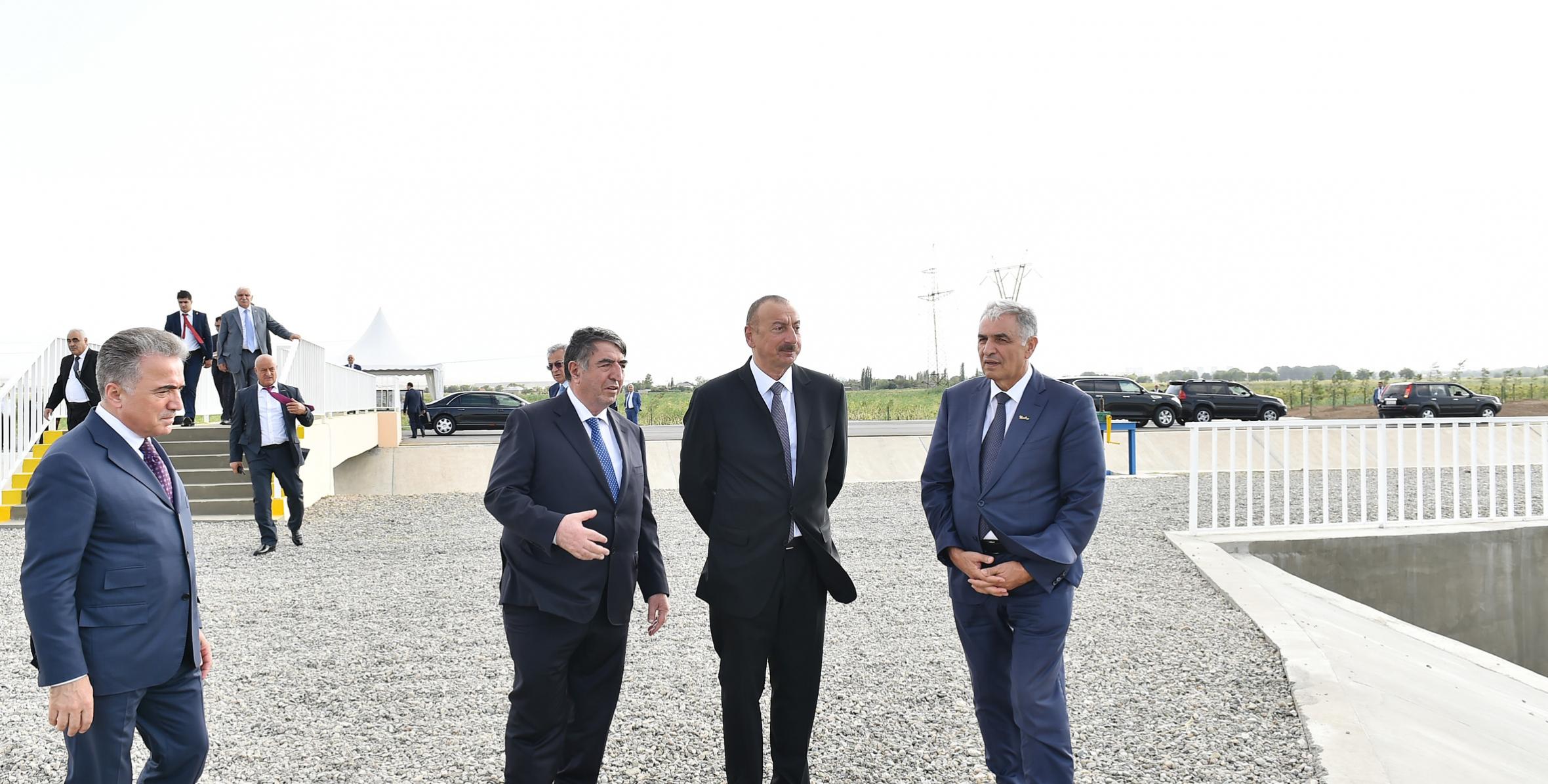 Ильхам Алиев принял участие в церемонии сдачи в эксплуатацию 8,55-километровой части магистрального оросительного канала Шамкир-Самух-Геранбой