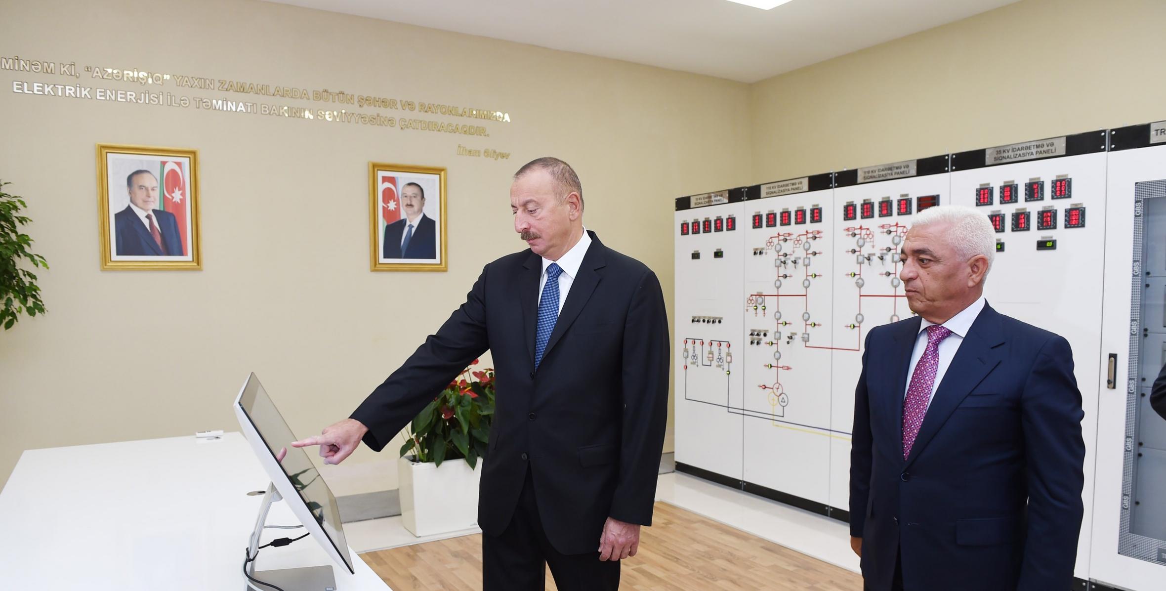Ильхам Алиев принял участие в открытии новой 110/35/10-киловольтной электроподстанции «Гядабей»