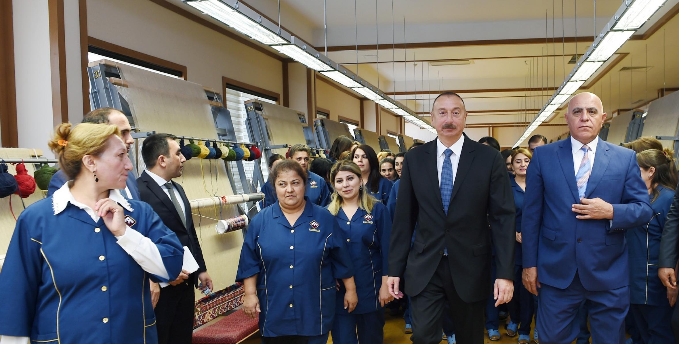 Ильхам Алиев принял участие в открытии Шамкирского филиала Открытого акционерного общества «Азерхалча»