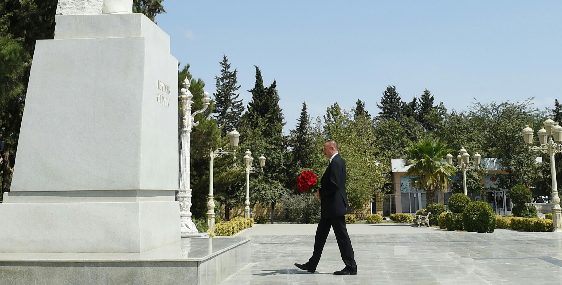 Ilham Aliyev arrived in Jalilabad district for visit
