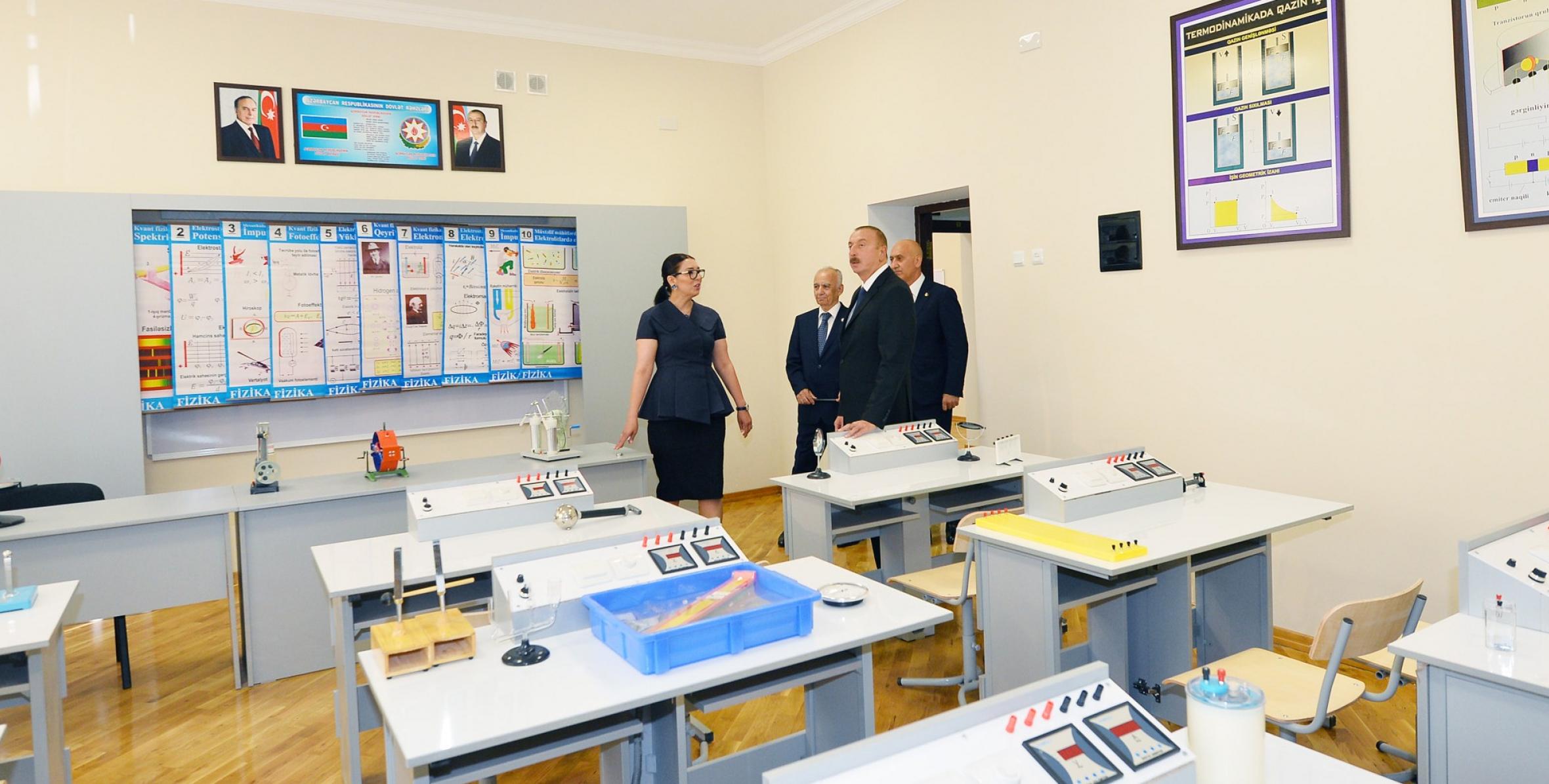 Ilham Aliyev viewed conditions created at school-lyceum No 62 in Nizami district after major overhaul