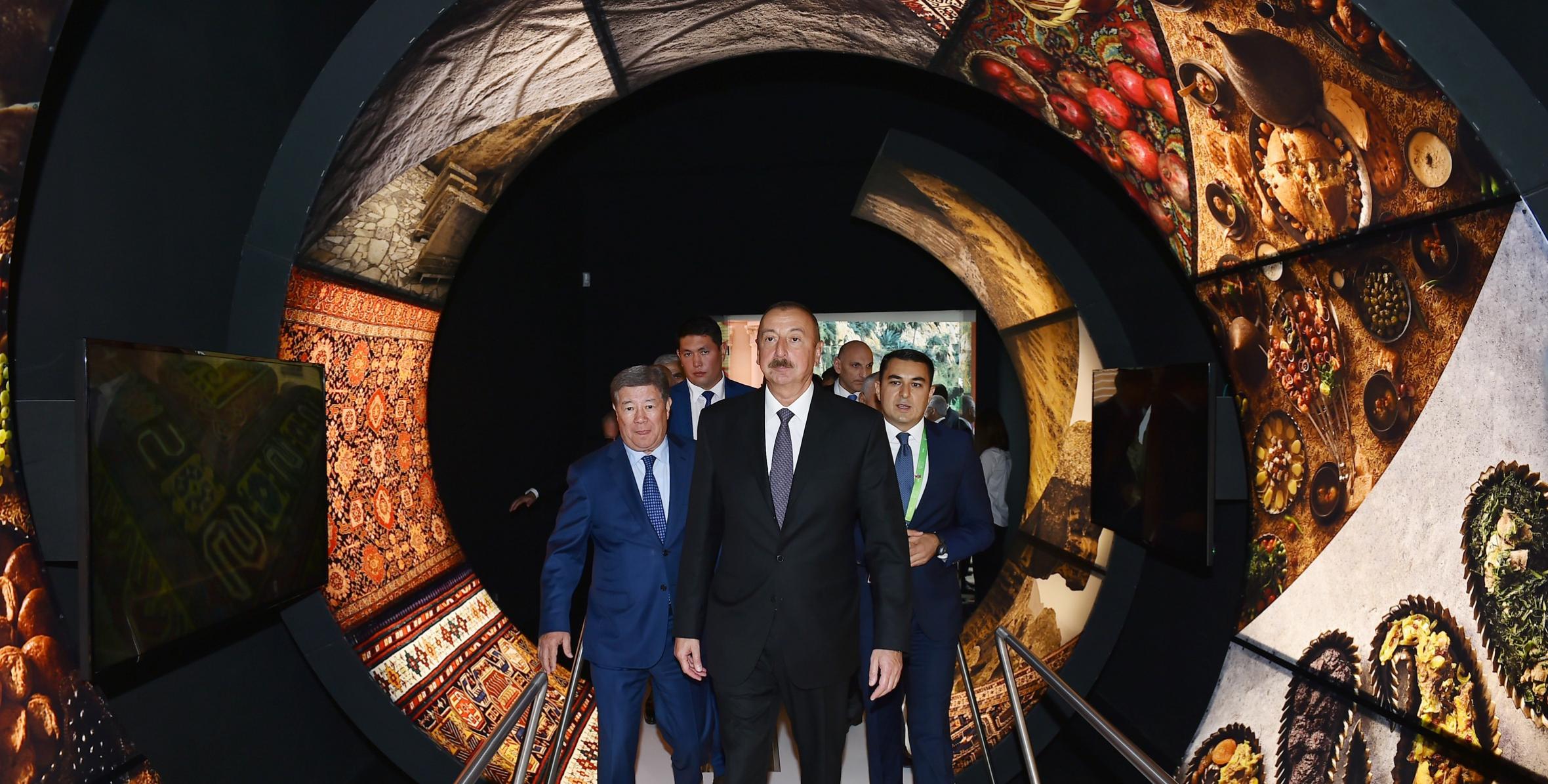 Ilham Aliyev viewed Azerbaijani and Kazakh booths at EXPO 2017 Astana international exhibition