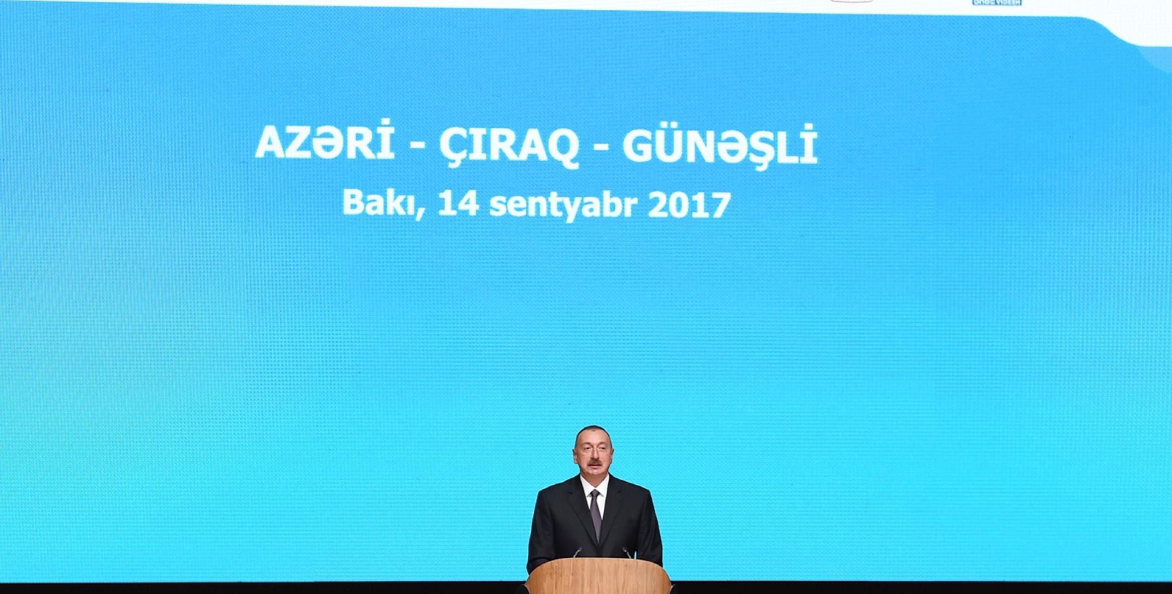 Speech by Ilham Aliyev at signing ceremony of new agreement on Azeri-Chirag-Gunashli oilfields