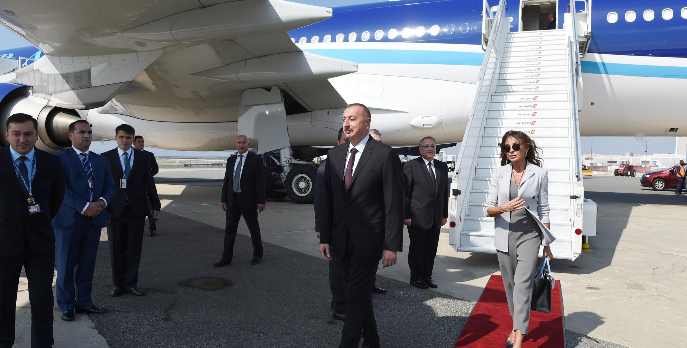 Ilham Aliyev arrived in the United States for visit