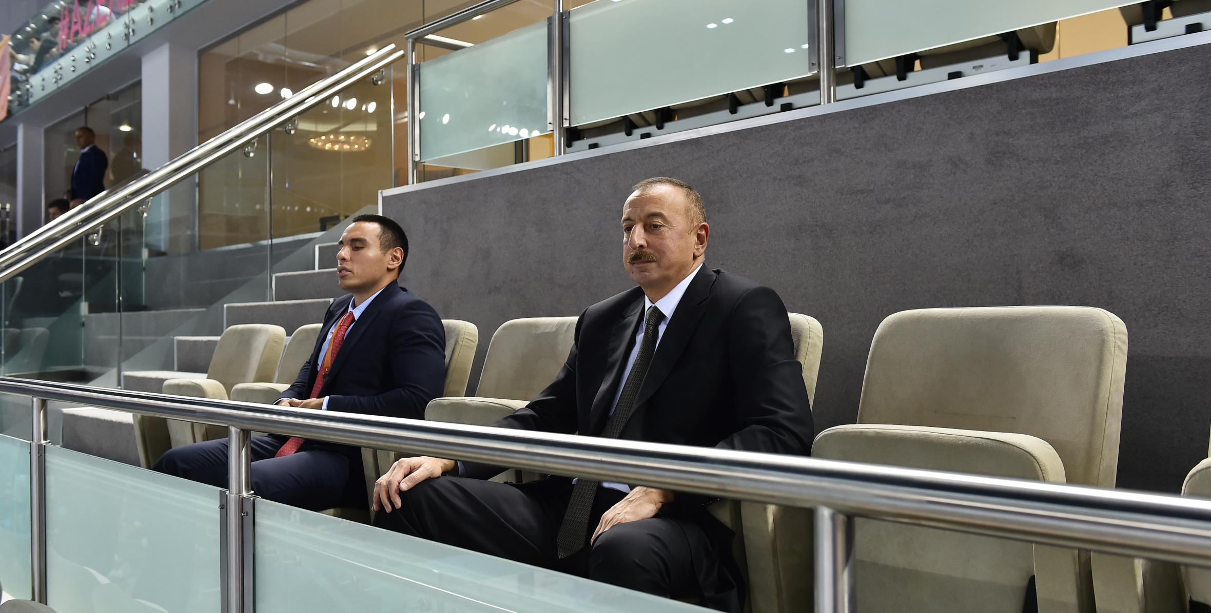 Ilham Aliyev watched national team`s game