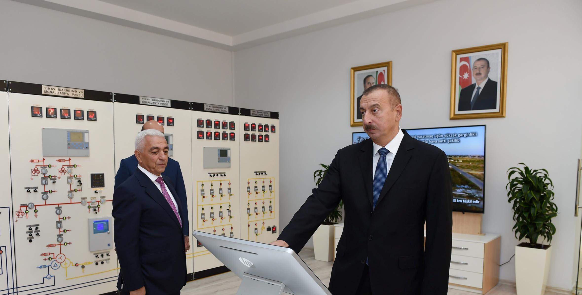 Ильхам Алиев принял участие в открытии подстанции «Нефтчала»