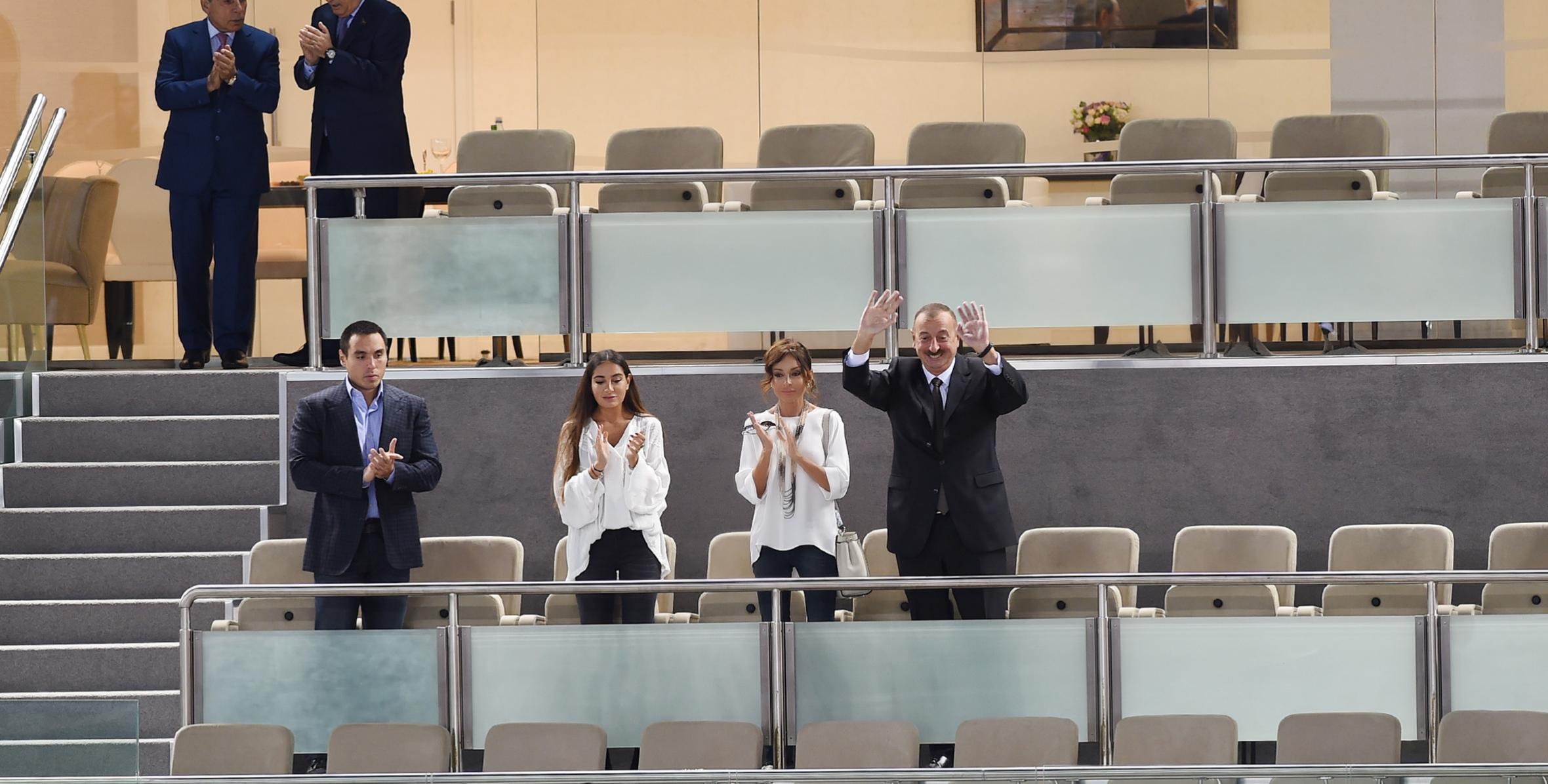 Ilham Aliyev and first lady Mehriban Aliyeva watched the national team`s game