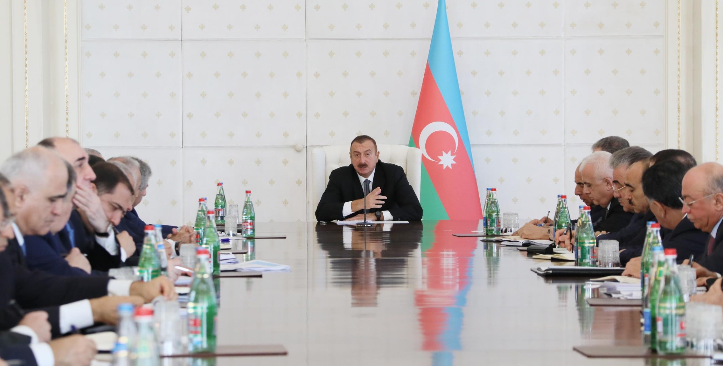 Closing speech by Ilham Aliyev at the at the meeting of Cabinet of Ministers dedicated to results of socio-economic development in nine months of 2017 and future objectives