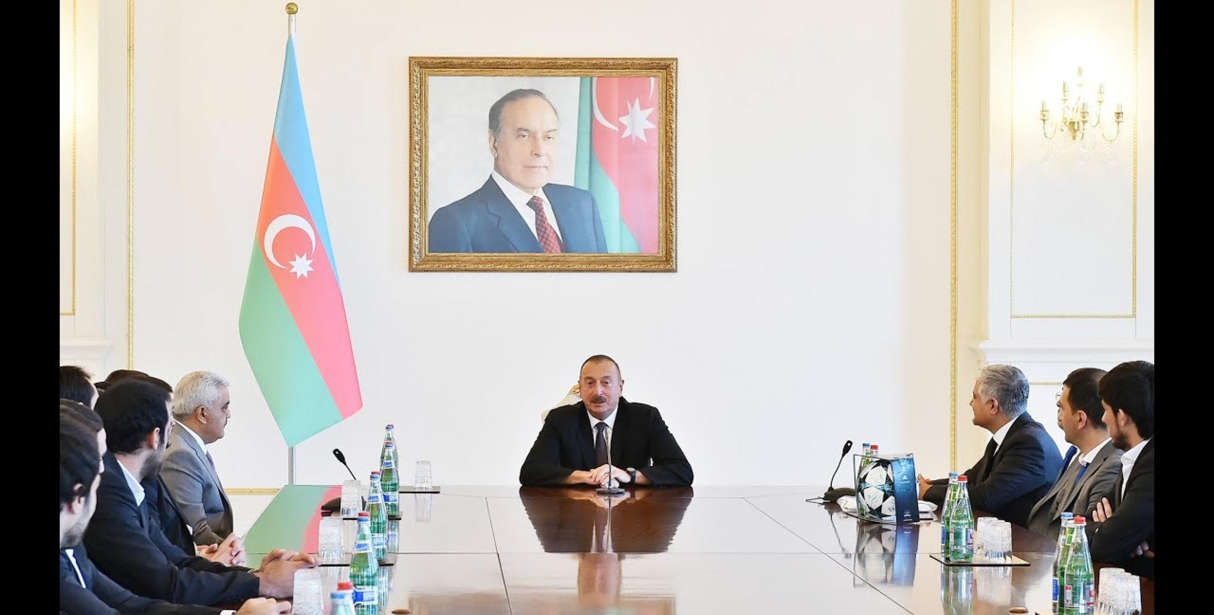 Speech by Ilham Aliyev at the reception of the squad of Qarabag football club
