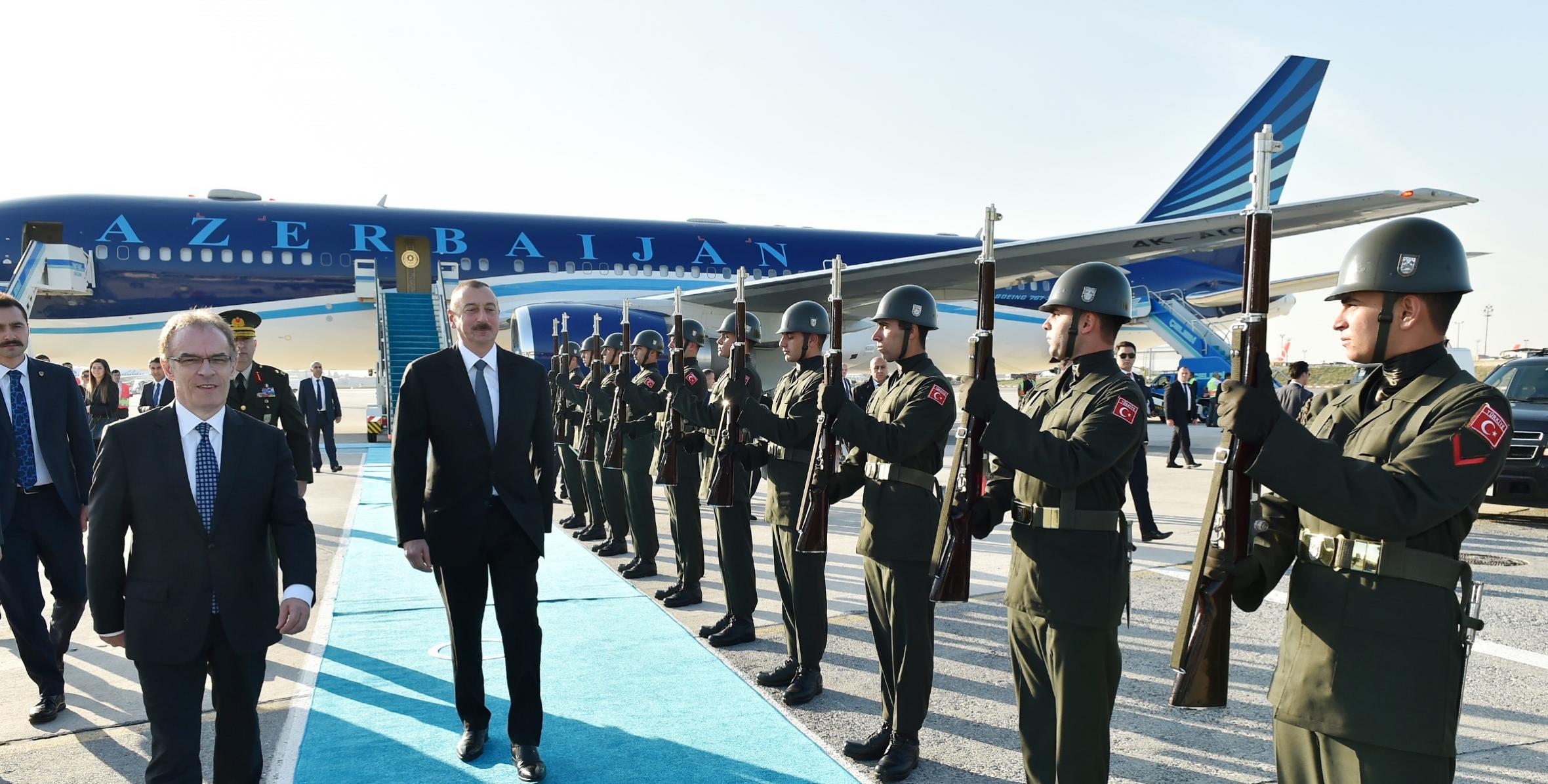Ilham Aliyev arrived in Turkey for visit