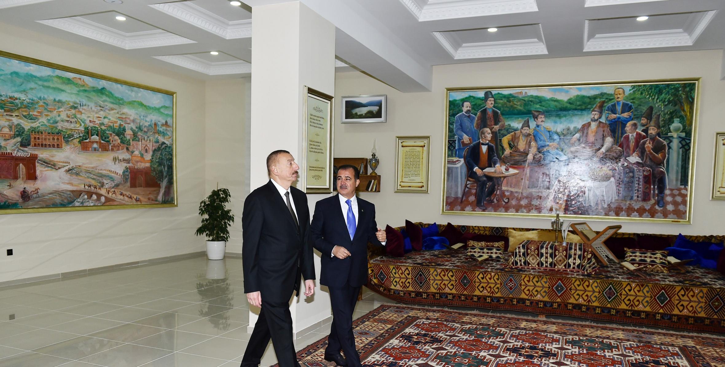 Ильхам Алиев принял участие в открытии музея Мирзы Шафи Вазеха в Гяндже