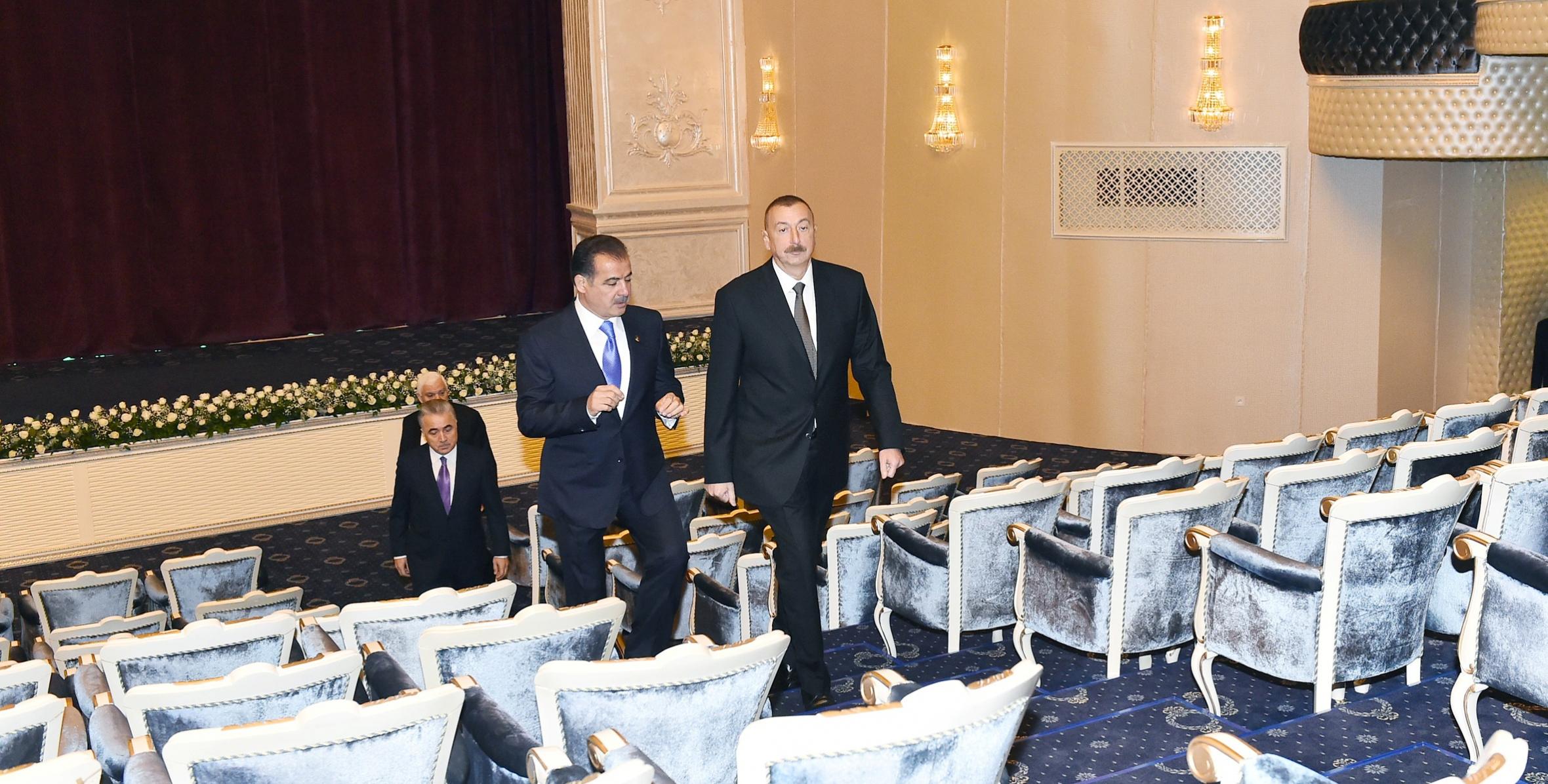 İlham Əliyev Gəncə Dövlət Filarmoniyasının yeni binasının açılışında iştirak edib