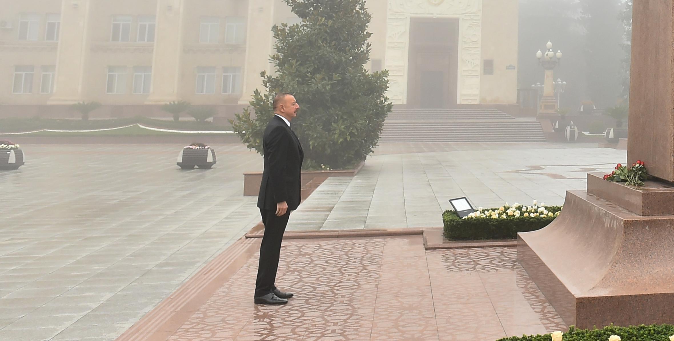 Ilham Aliyev arrived in Ganja city for visit