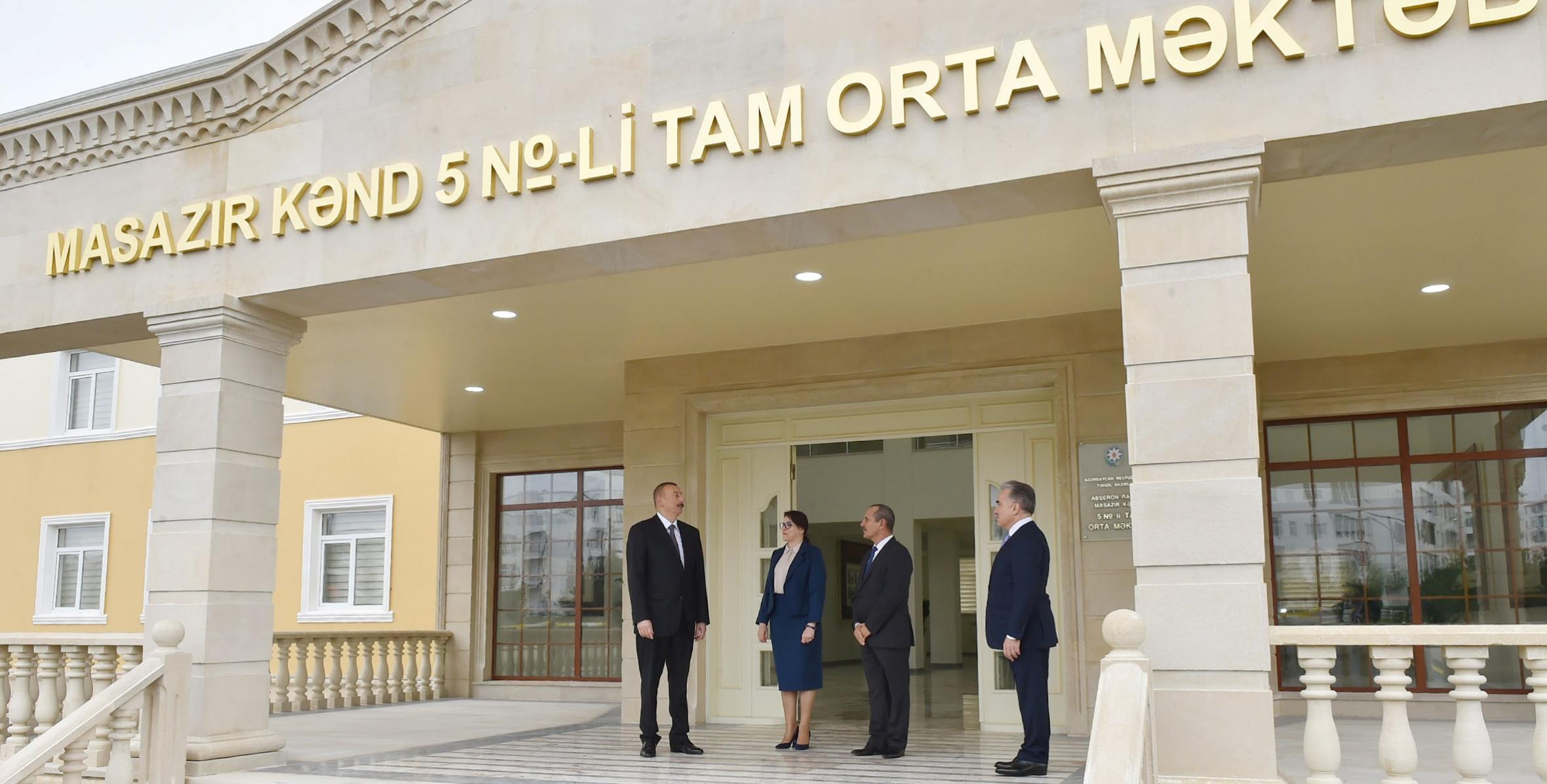 Ilham Aliyev inaugurated newly built secondary school No 5 in Masazir
